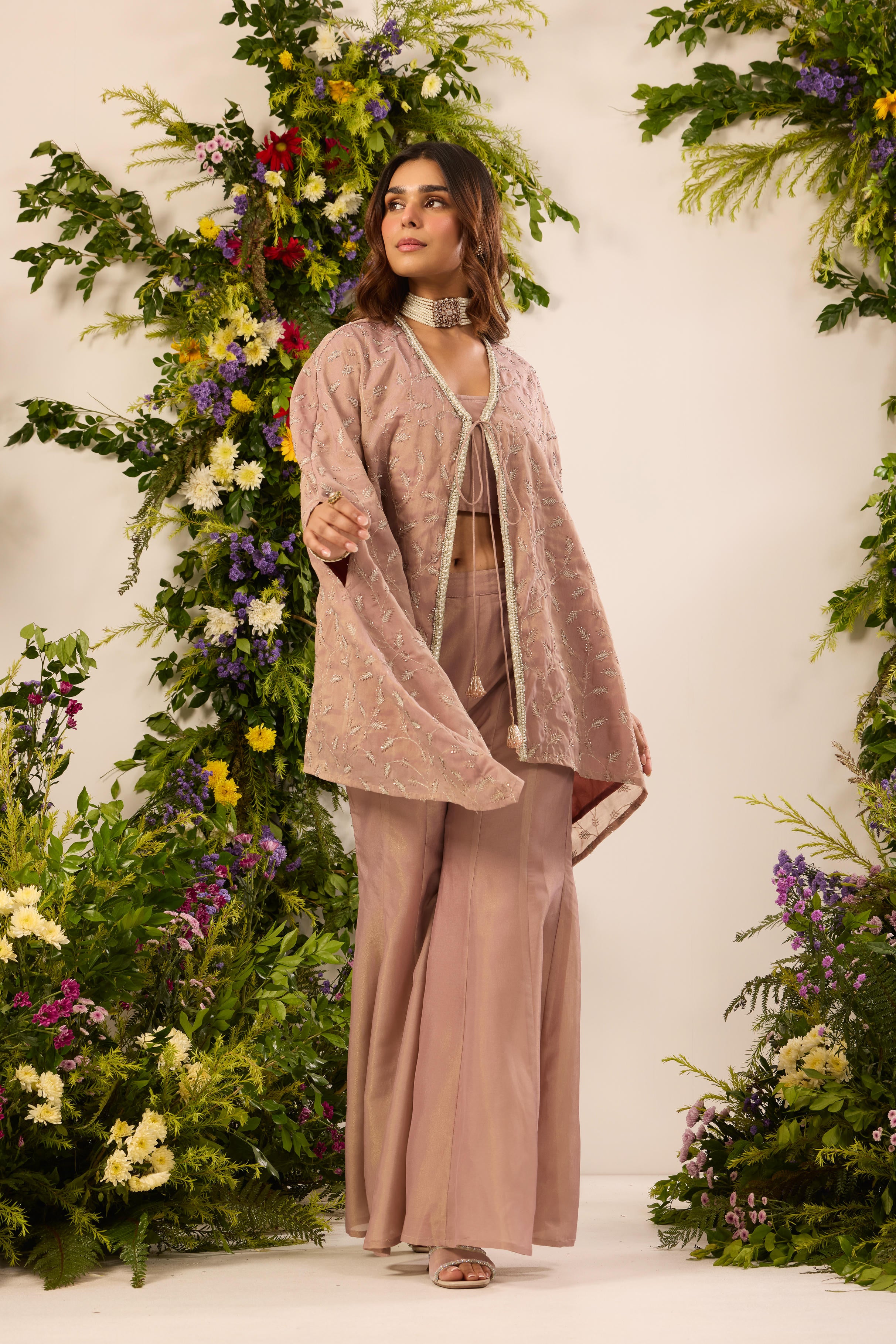 Mastaani Dusty Rose Cape Set