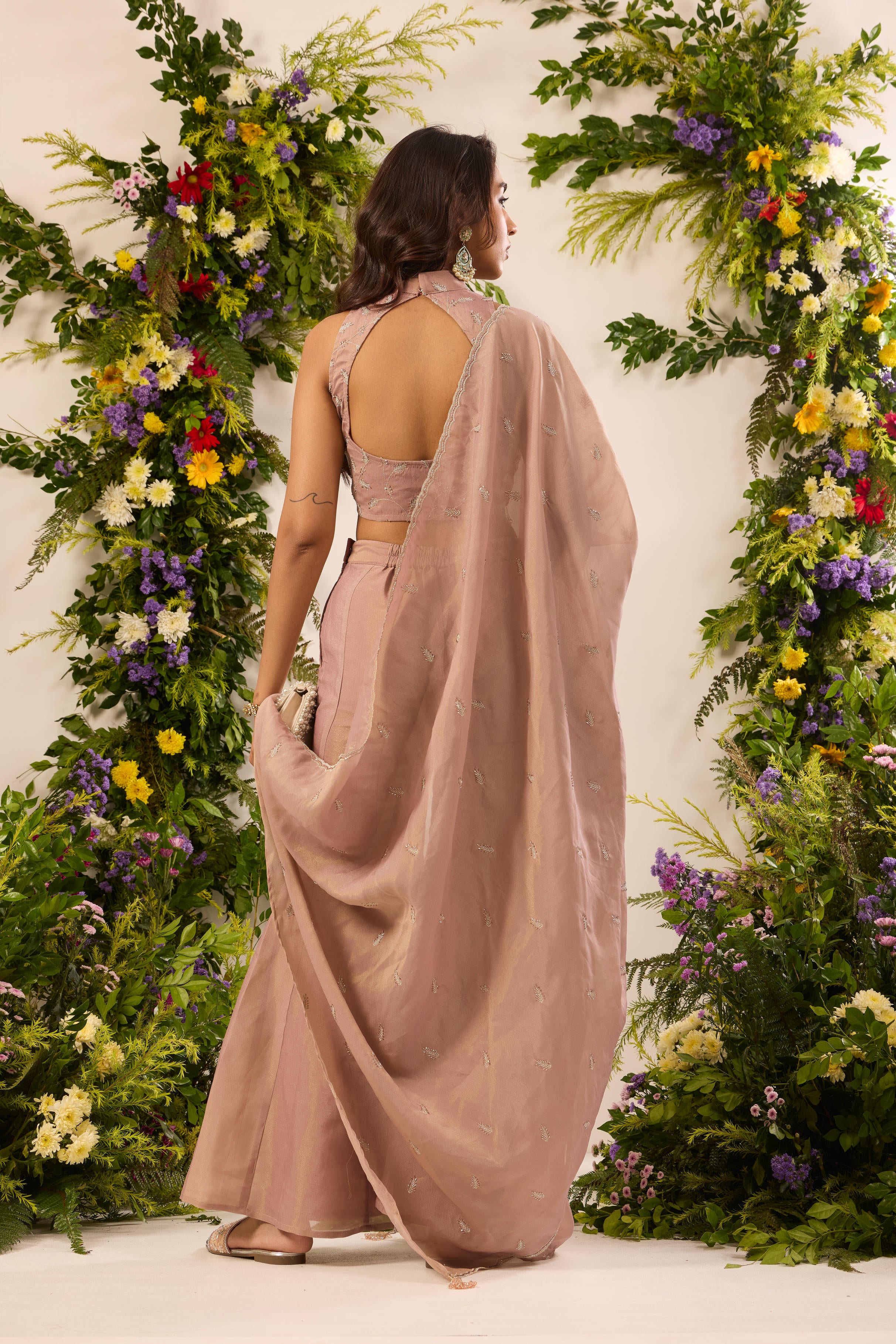 Mastaani Dusty Rose Sharara Set