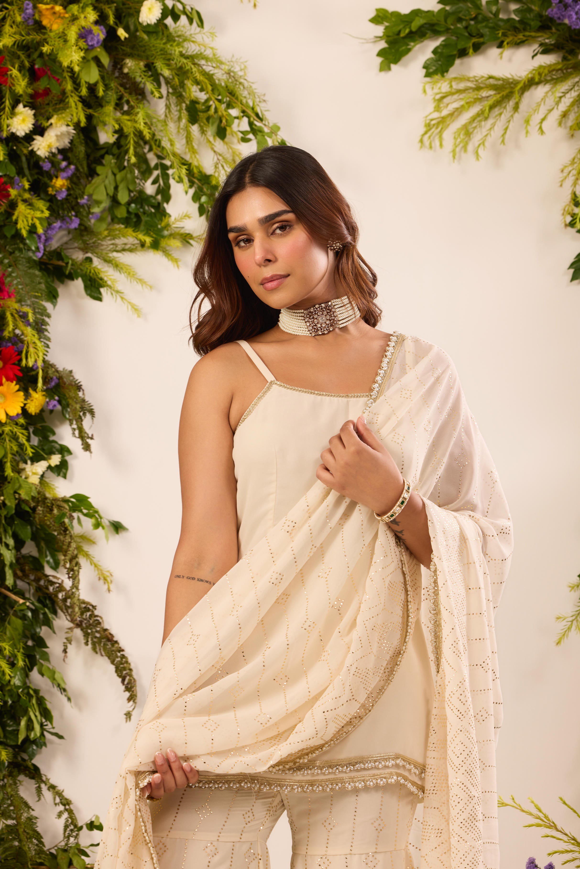 Mastaani Ivory Glow Cami Kurta Set
