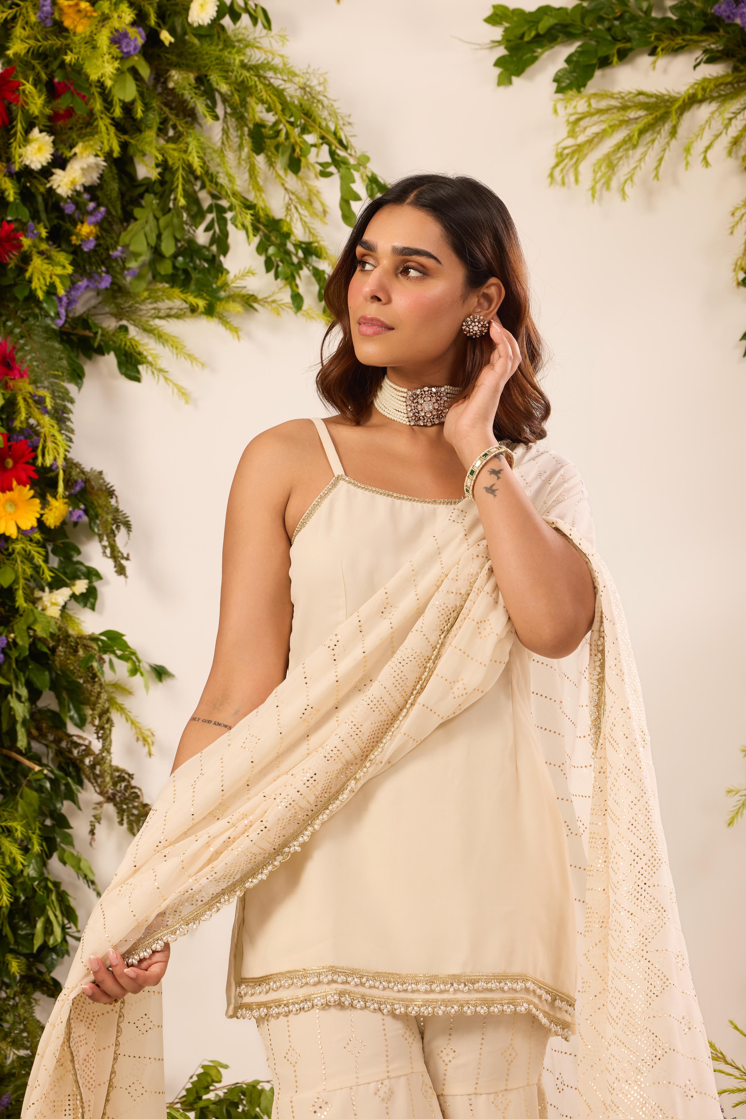 Mastaani Ivory Glow Cami Kurta Set