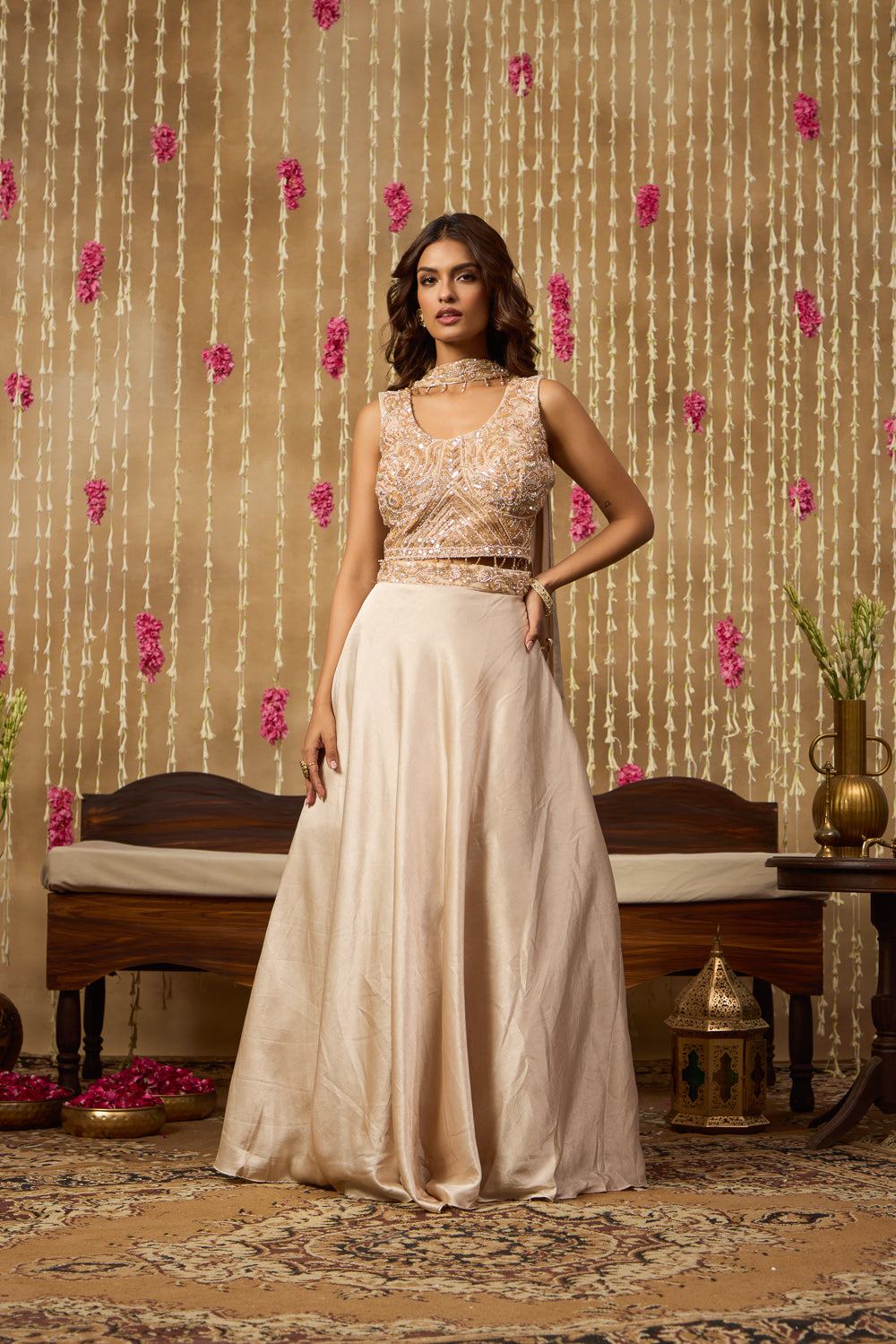 Jhoom Moonlit Ivory Lehenga Set
