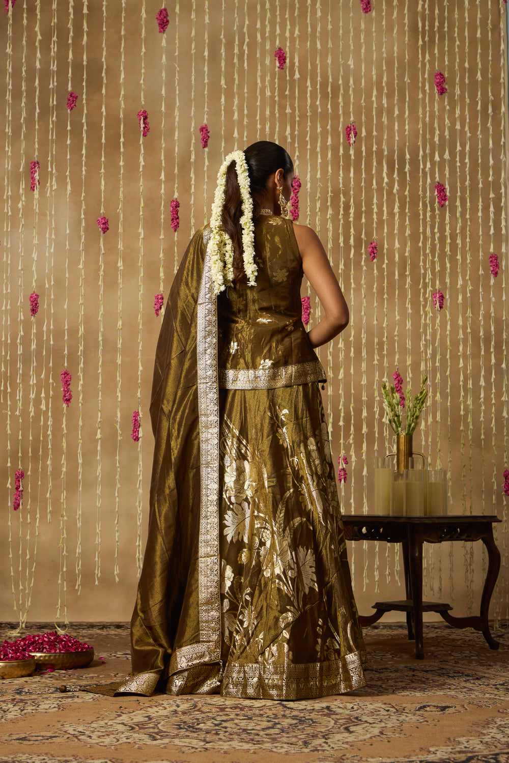 Jhoom Antique Olive Lehenga Set