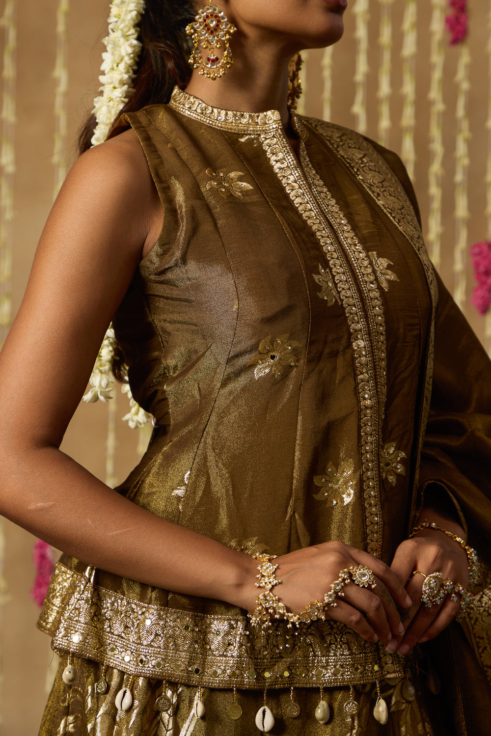 Jhoom Antique Olive Lehenga Set