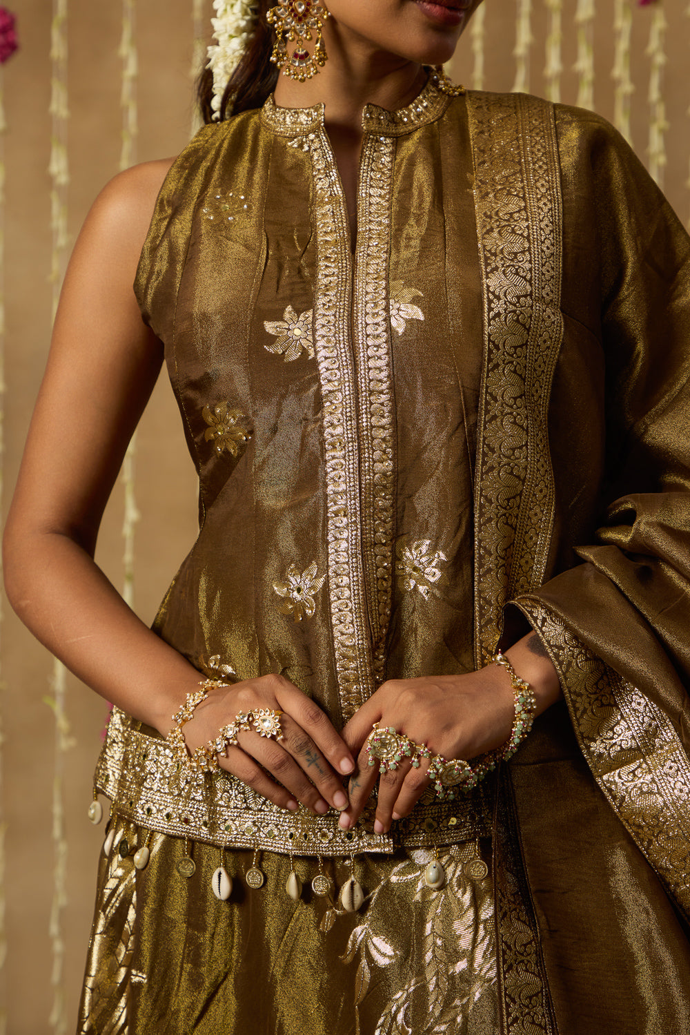 Jhoom Antique Olive Lehenga Set