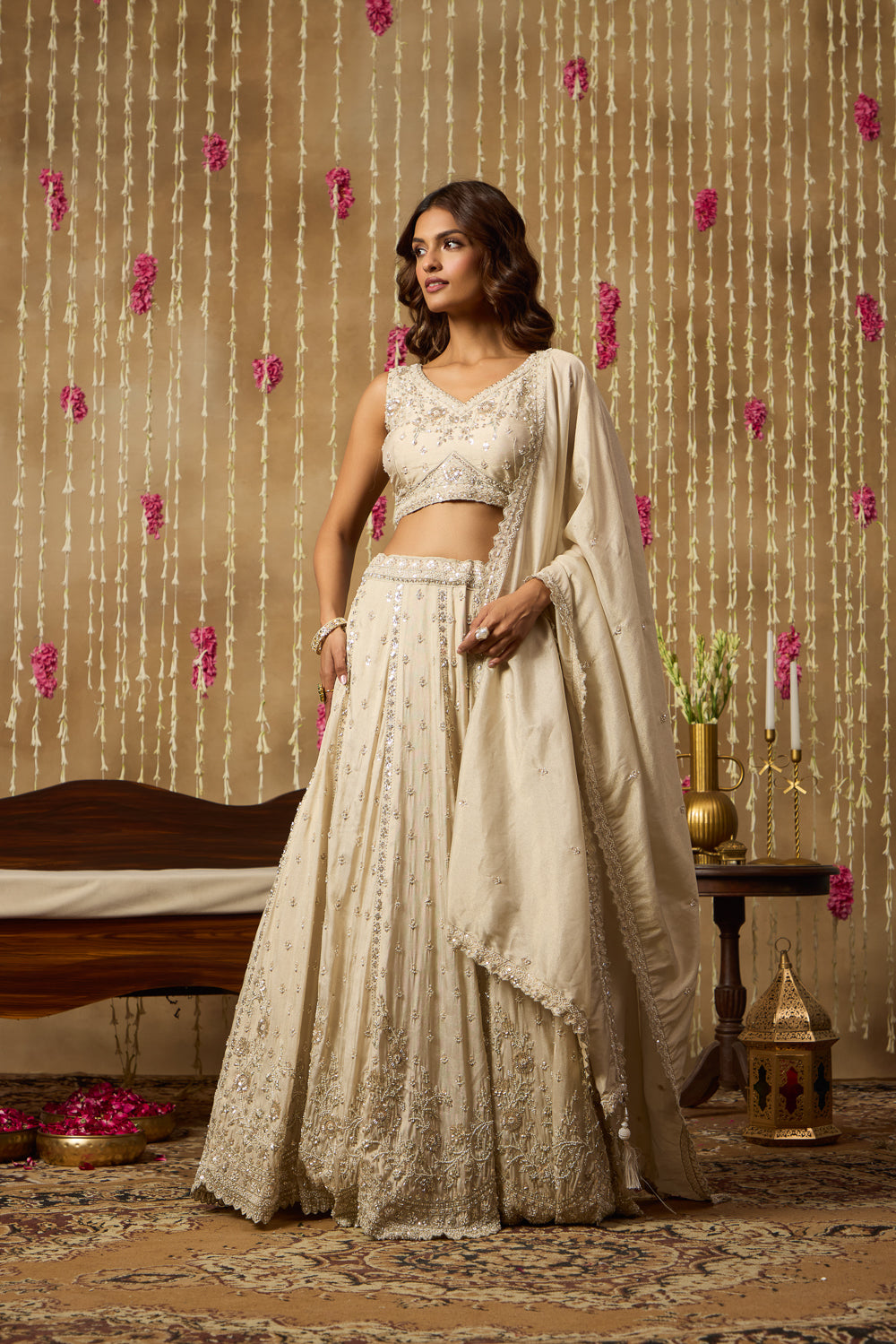 Jhoom Pearl Embroidered Lehenga Set