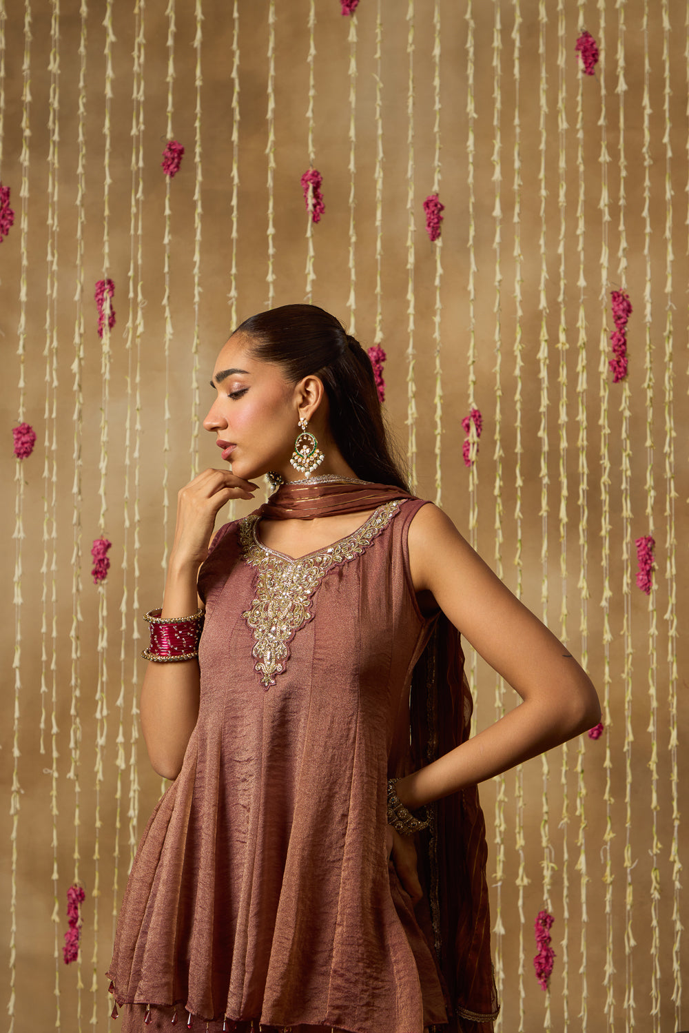 Jhoom Rustic Copper Kurta Set
