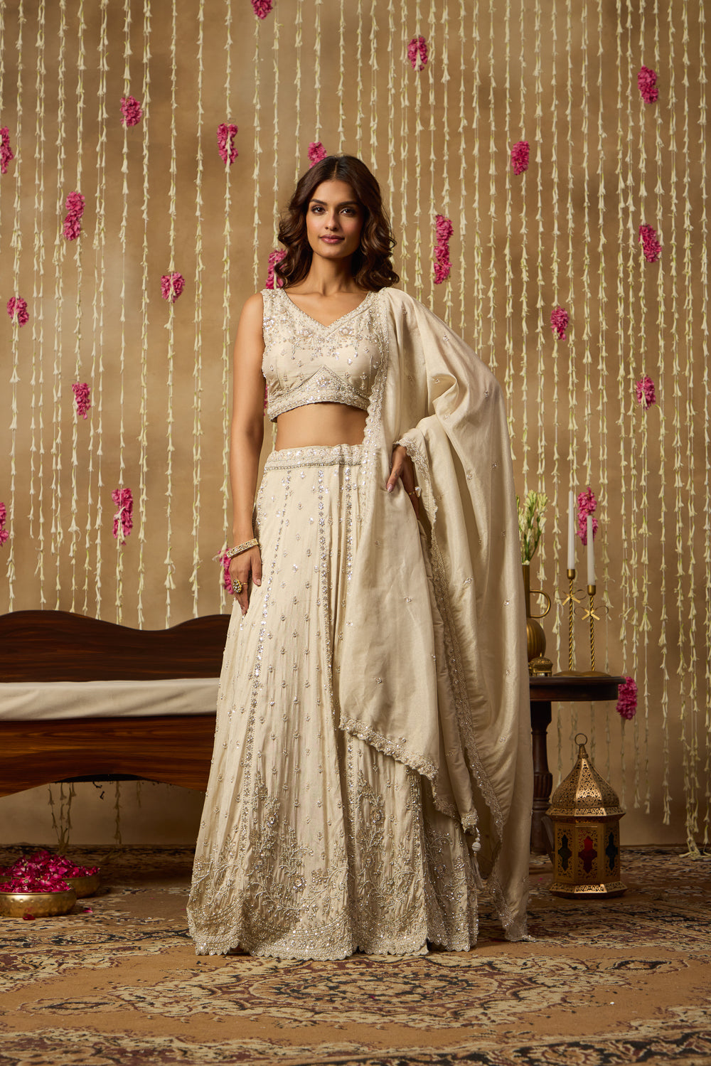 Jhoom Pearl Embroidered Lehenga Set