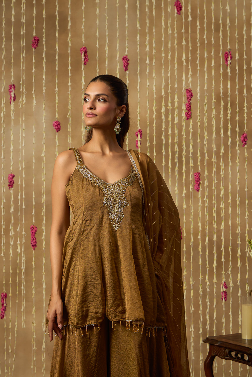 Jhoom Rustic Moss Sharara Set