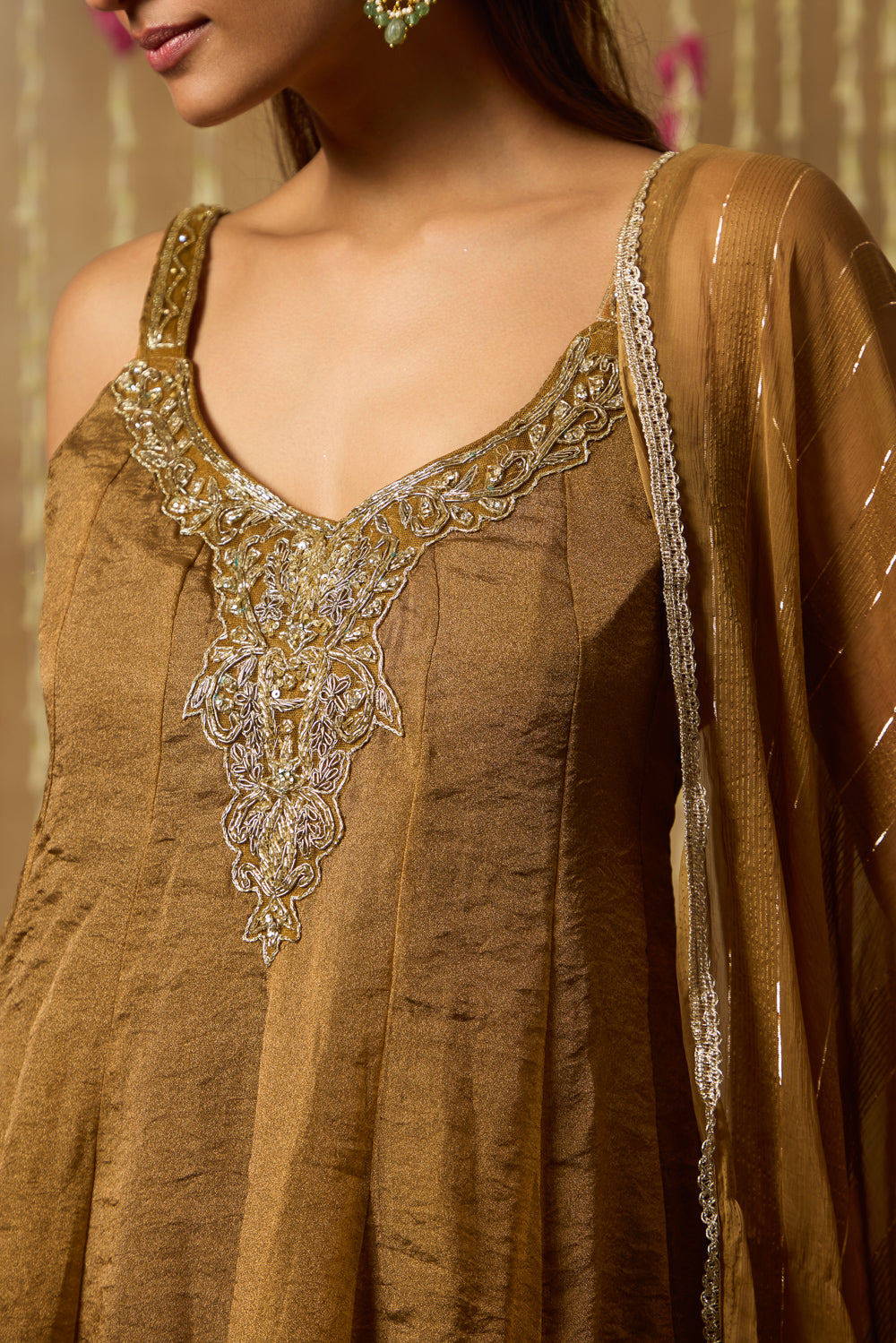 Jhoom Rustic Moss Sharara Set