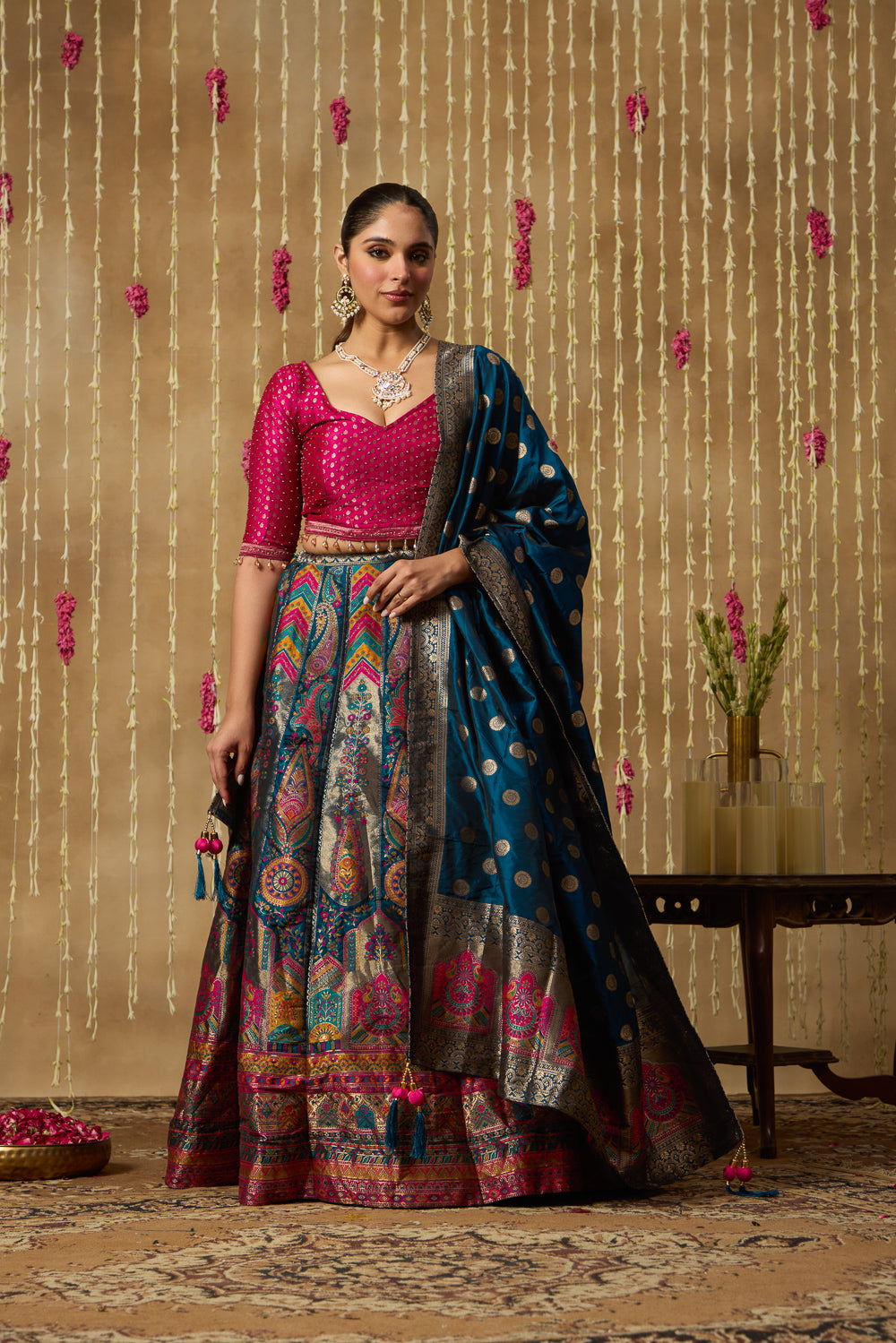 Jhoom Ajrakh Multi Lehenga Set