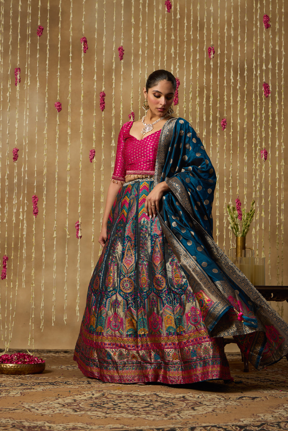 Jhoom Ajrakh Multi Lehenga Set