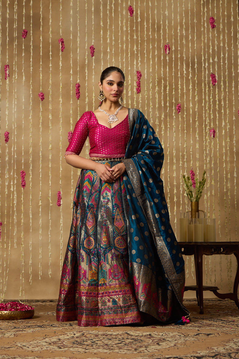 Jhoom Ajrakh Multi Lehenga Set