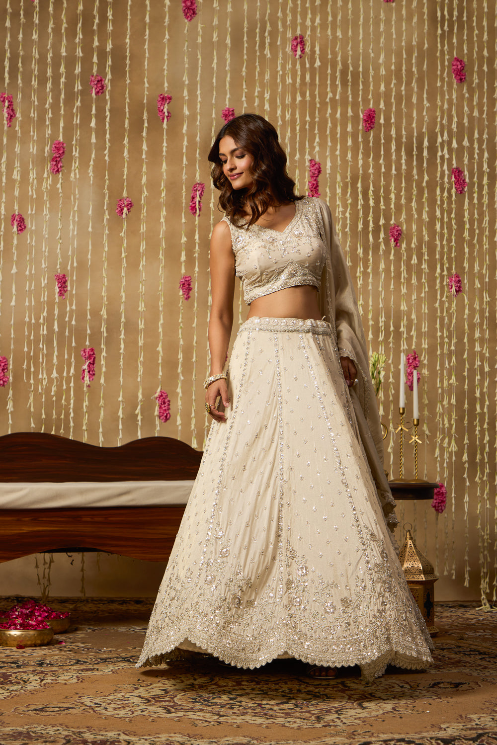 Jhoom Pearl Embroidered Lehenga Set