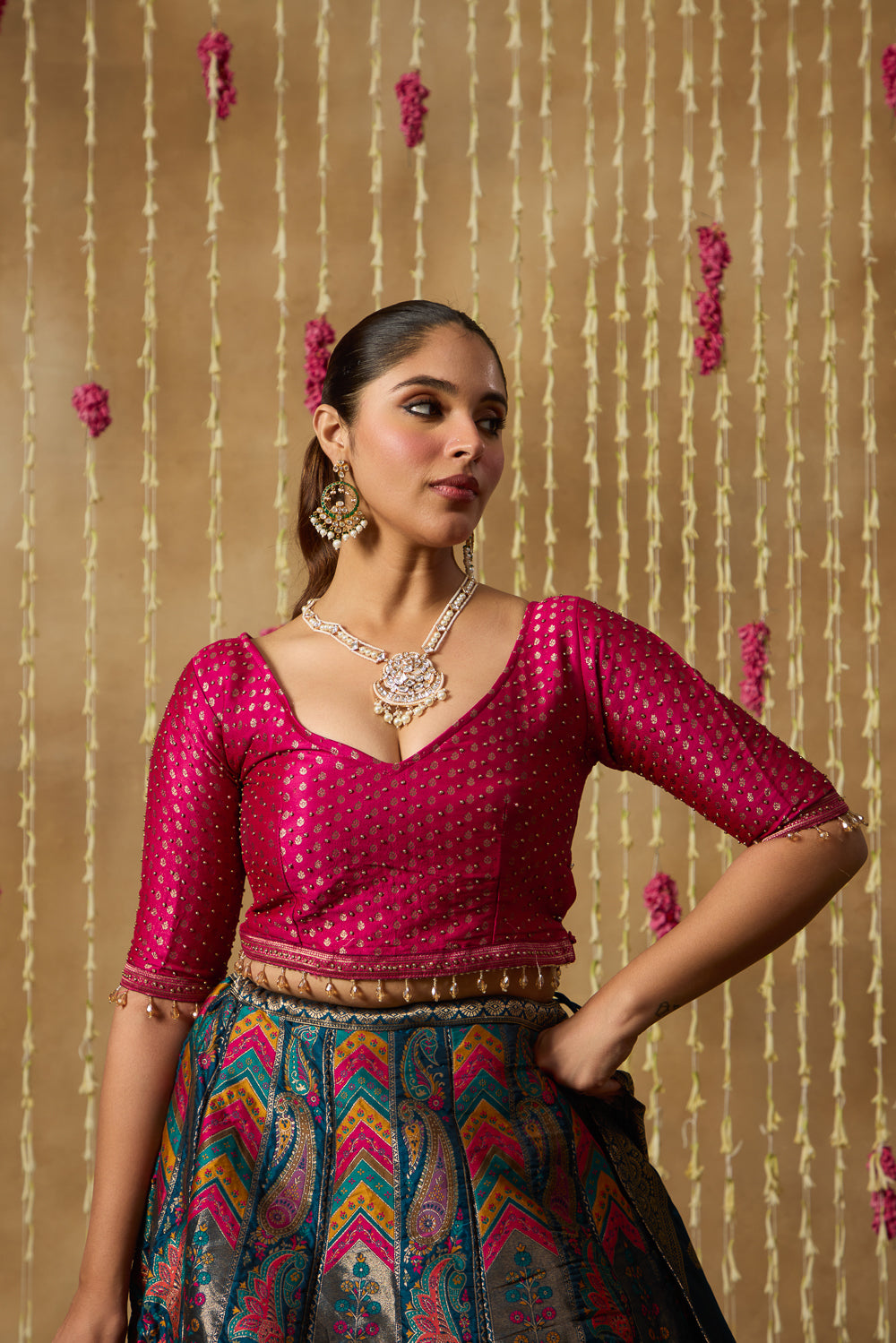 Jhoom Ajrakh Multi Lehenga Set