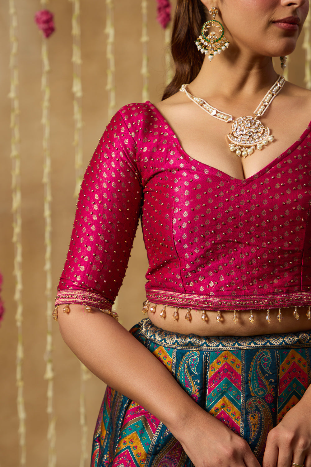 Jhoom Ajrakh Multi Lehenga Set
