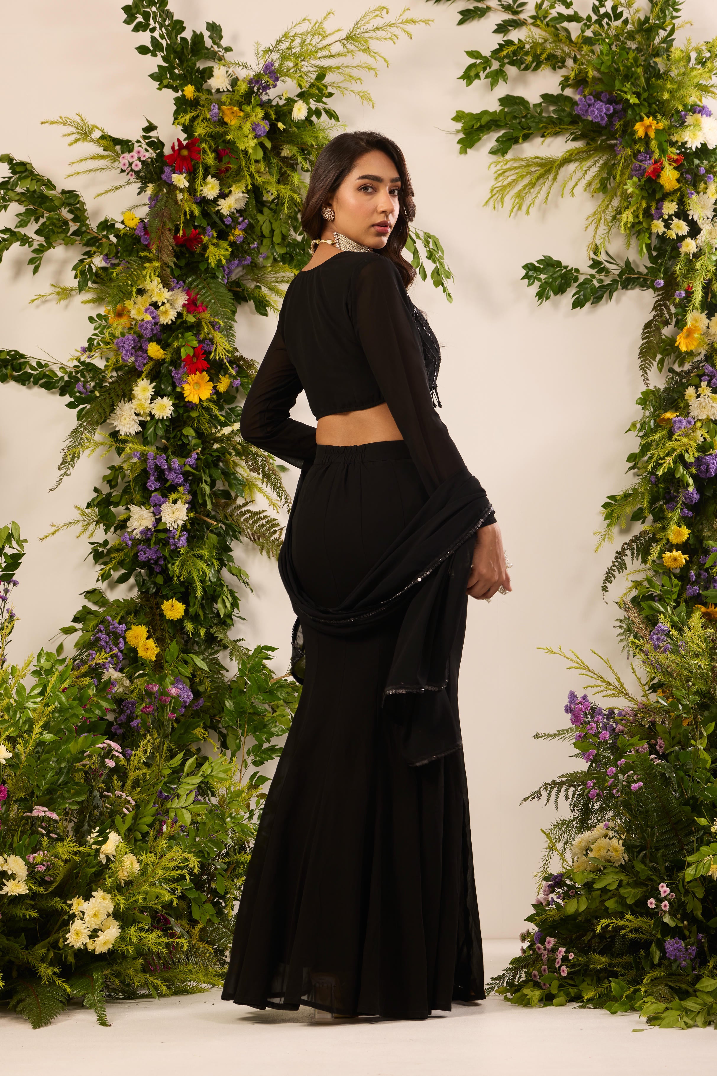 Mastaani Black Aurora Skirt Set