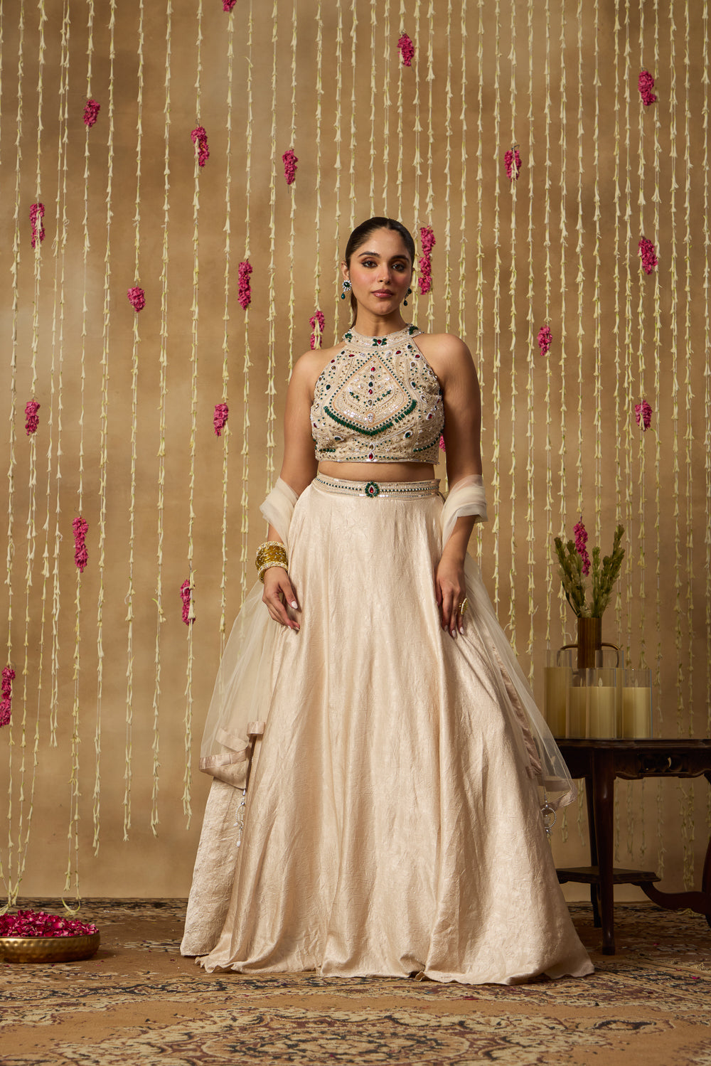 Jhoom Ivory Jewel Lehenga Set