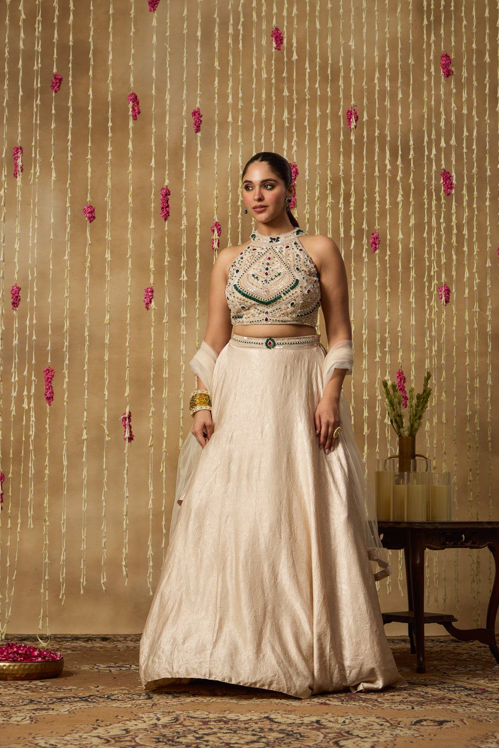 Jhoom Ivory Jewel Lehenga Set