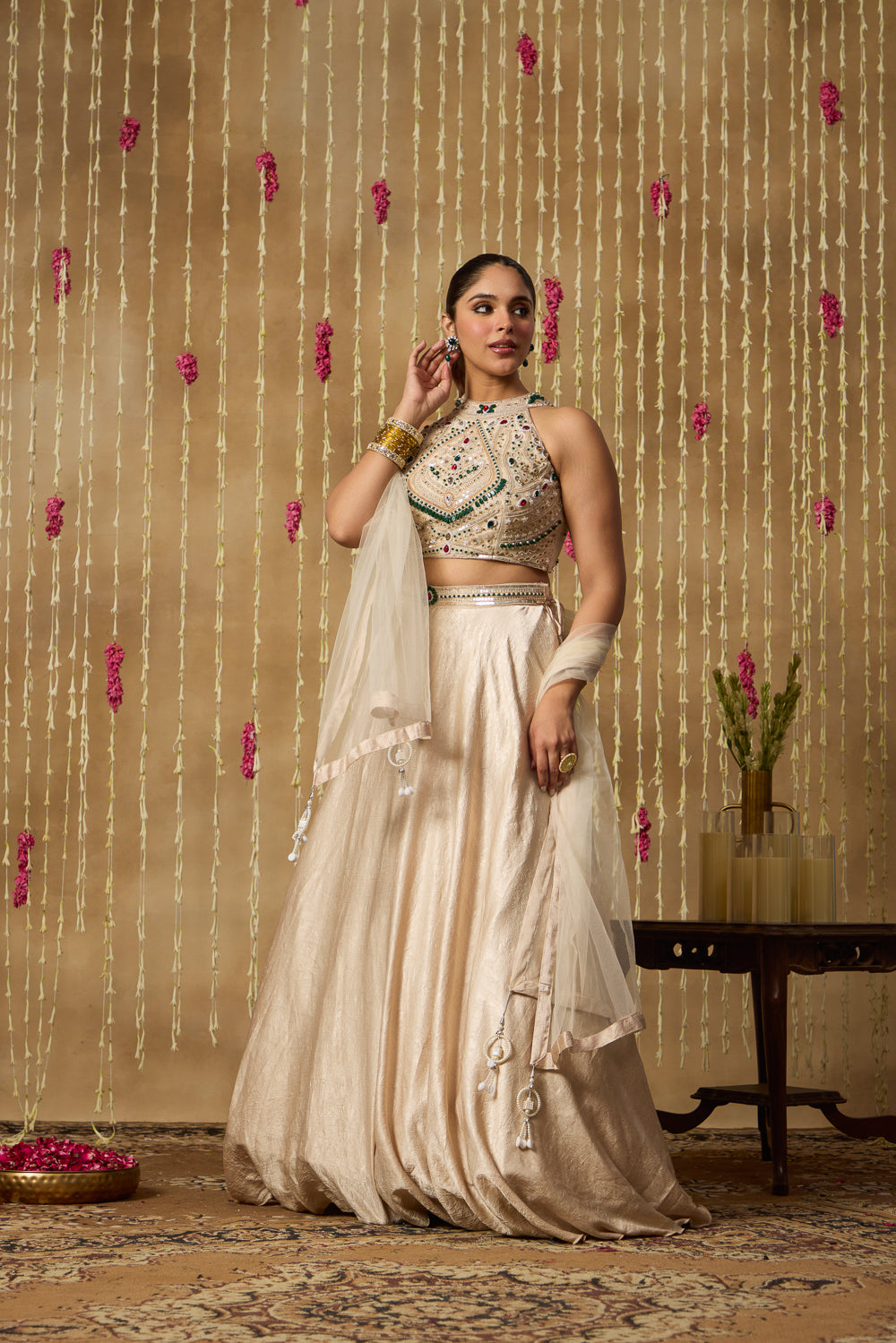 Jhoom Ivory Jewel Lehenga Set