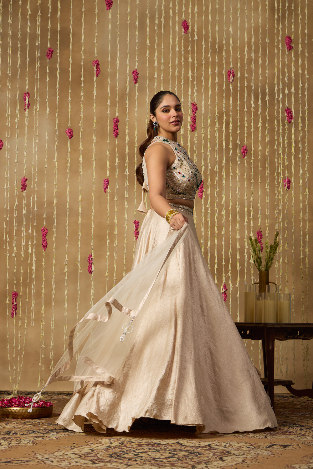 Jhoom Ivory Jewel Lehenga Set