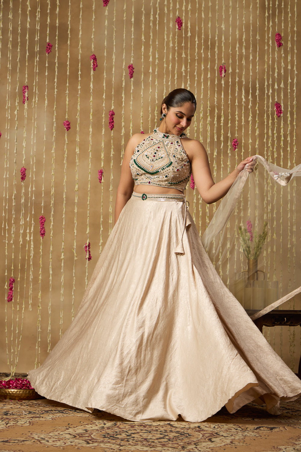 Jhoom Ivory Jewel Lehenga Set