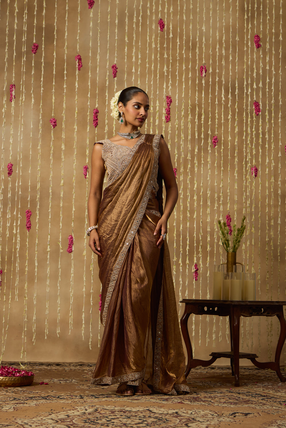 Jhoom Antique Bronze Saree Set