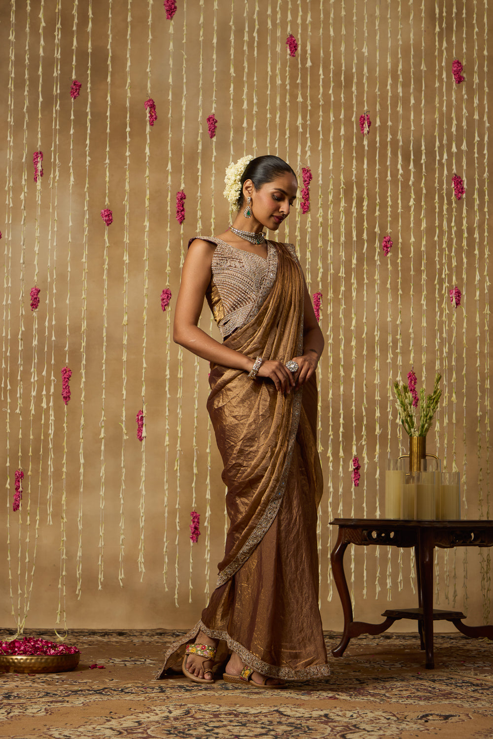 Jhoom Antique Bronze Saree Set