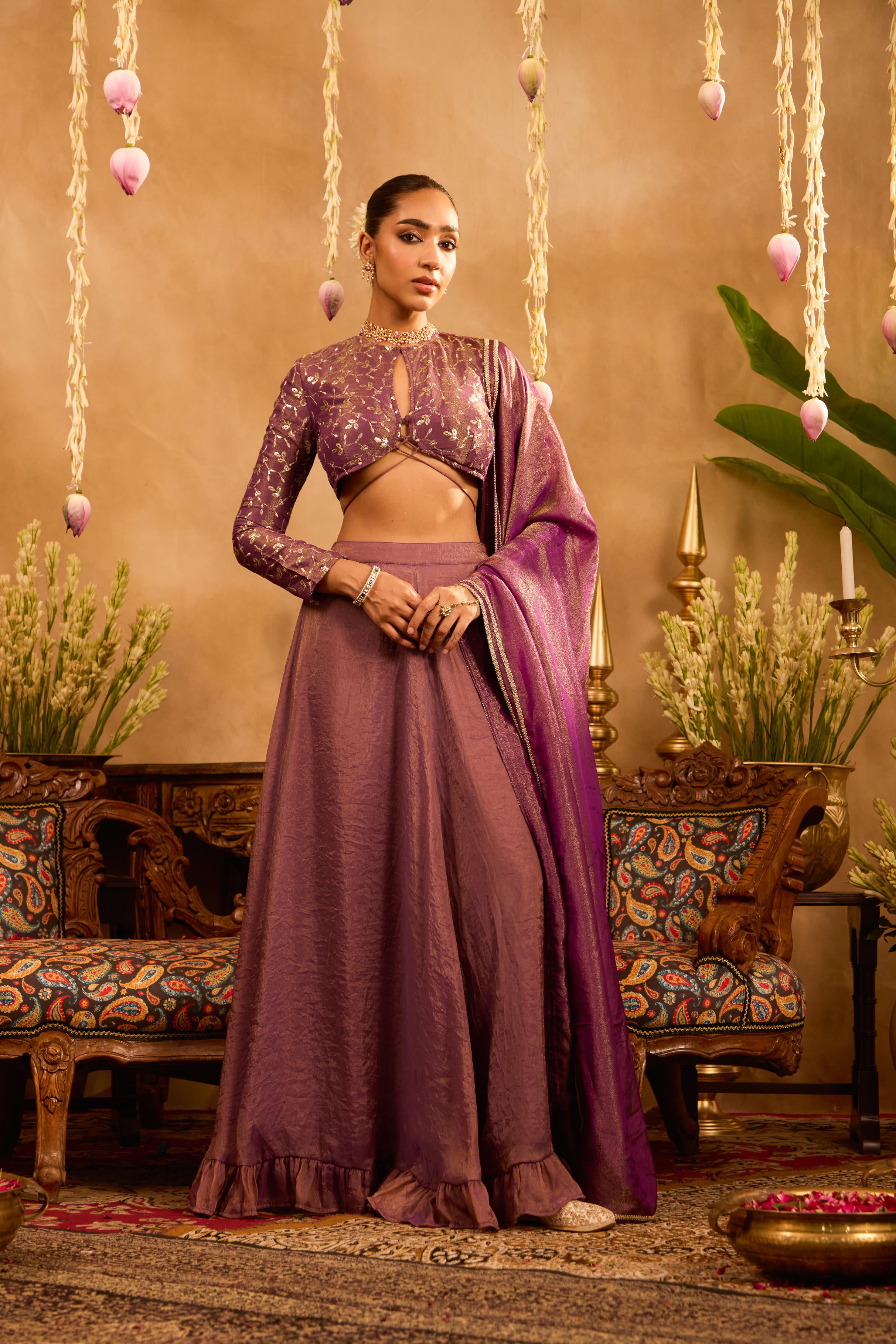 Mastaani Berry Dusk Lehenga Set