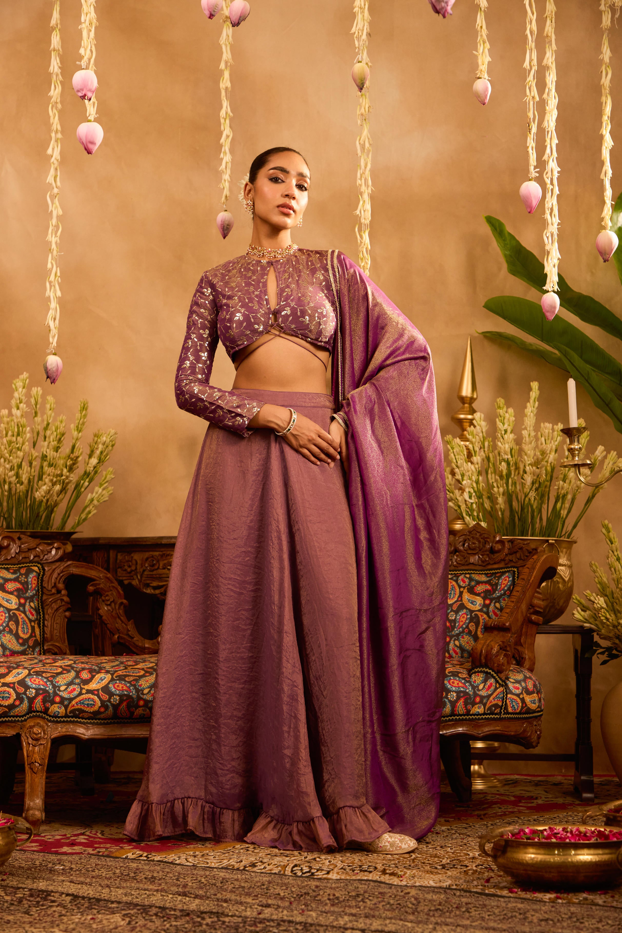 Mastaani Berry Dusk Lehenga Set