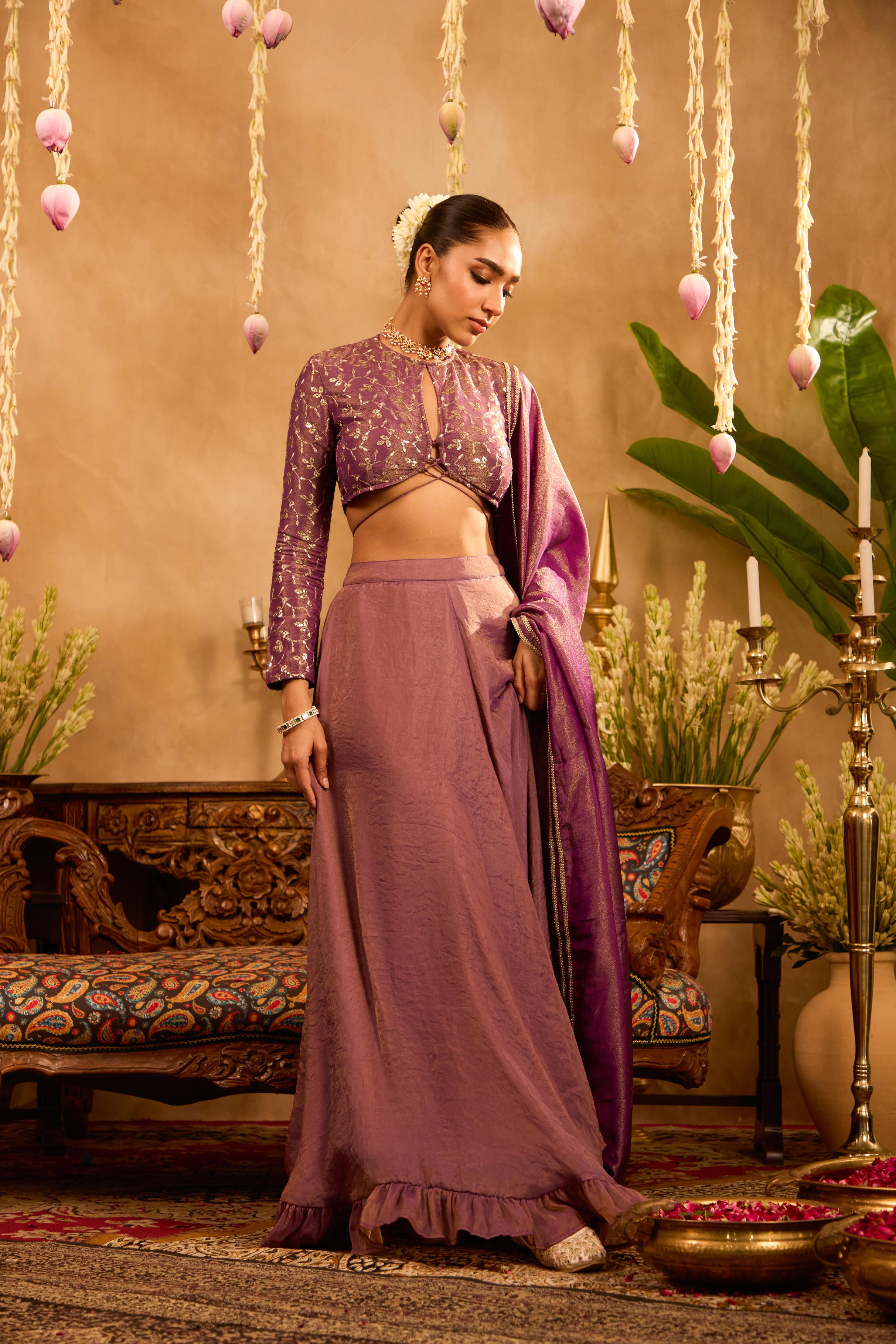 Mastaani Berry Dusk Lehenga Set