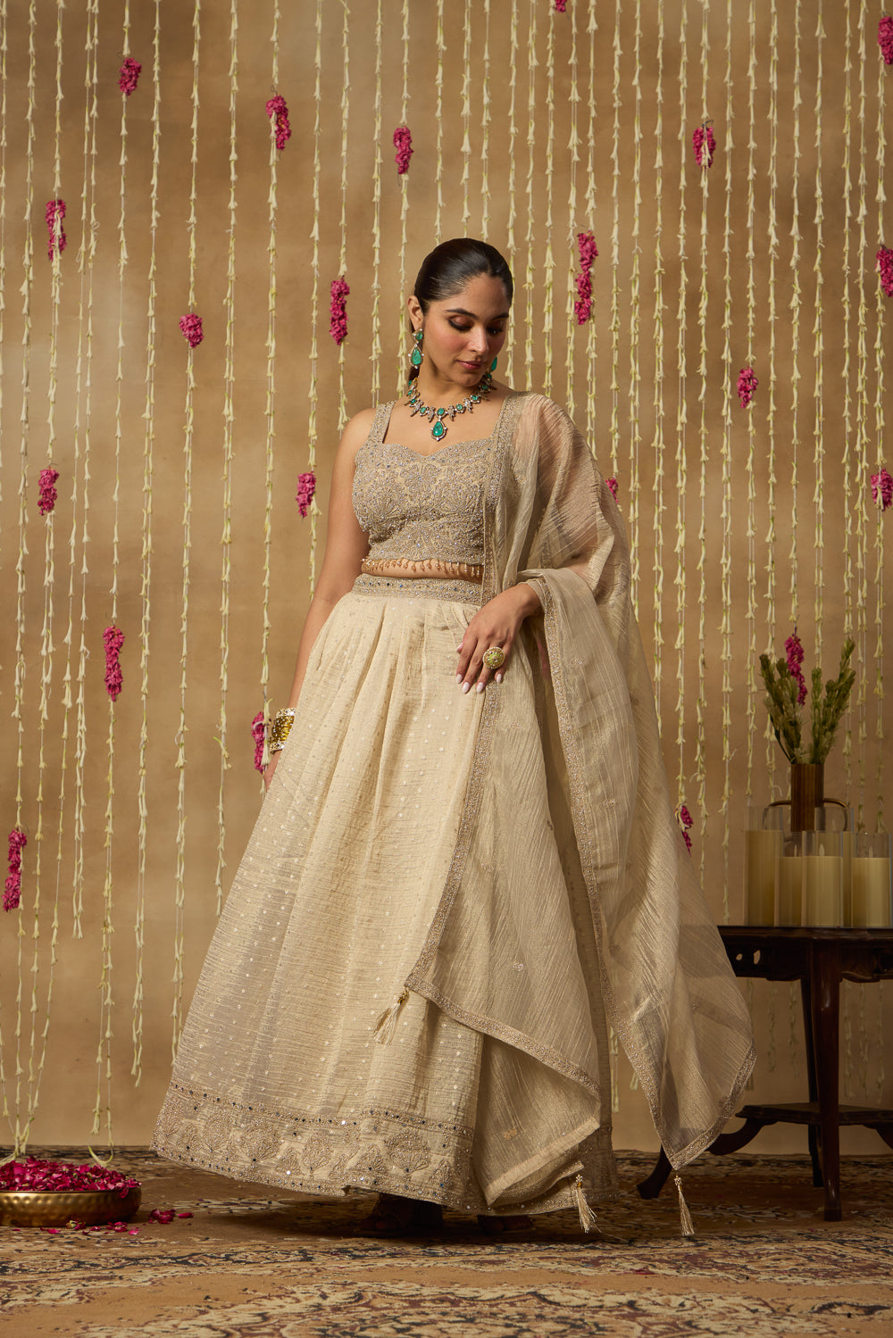 Jhoom Sand Shimmer Lehenga Set