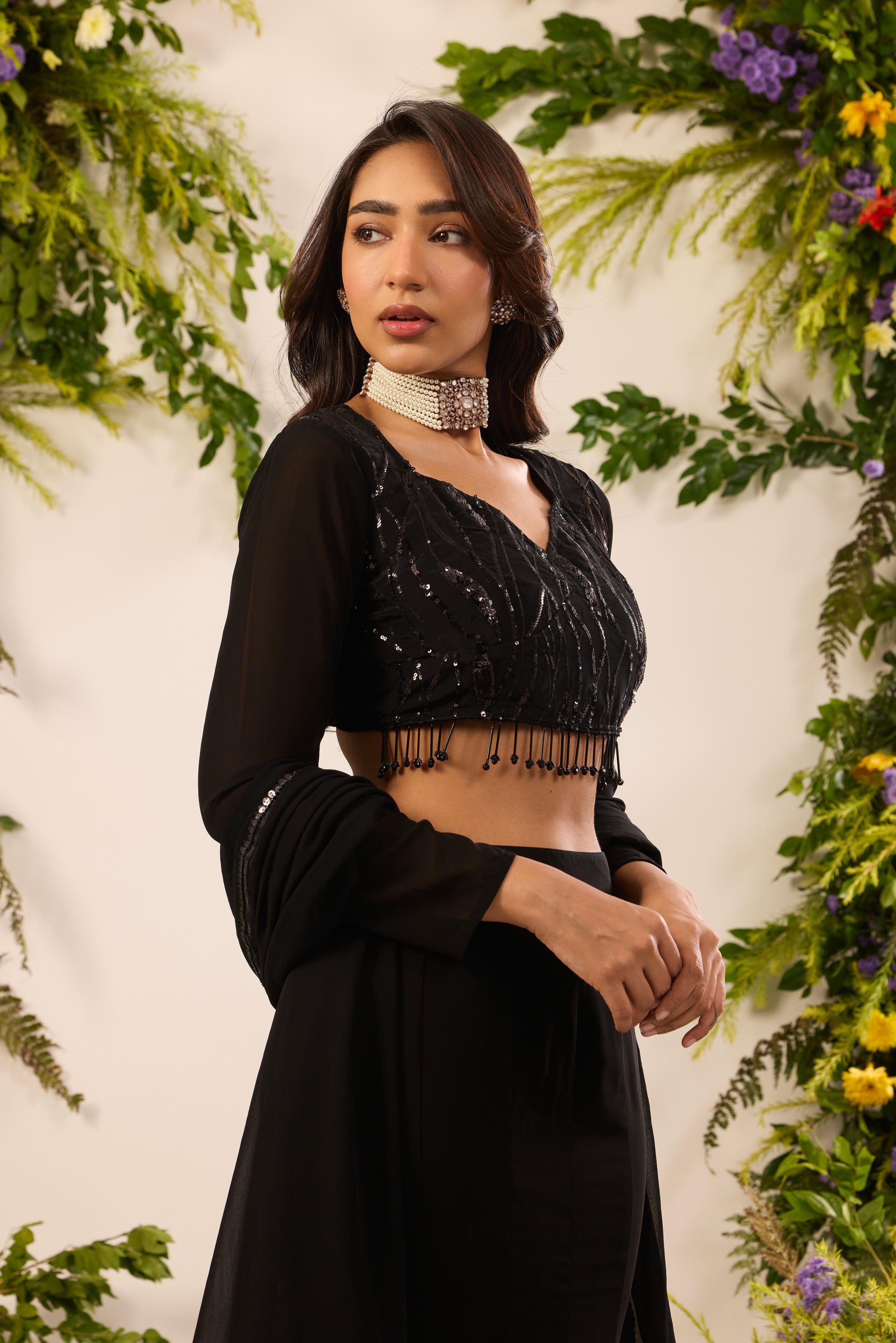 Mastaani Black Aurora Skirt Set