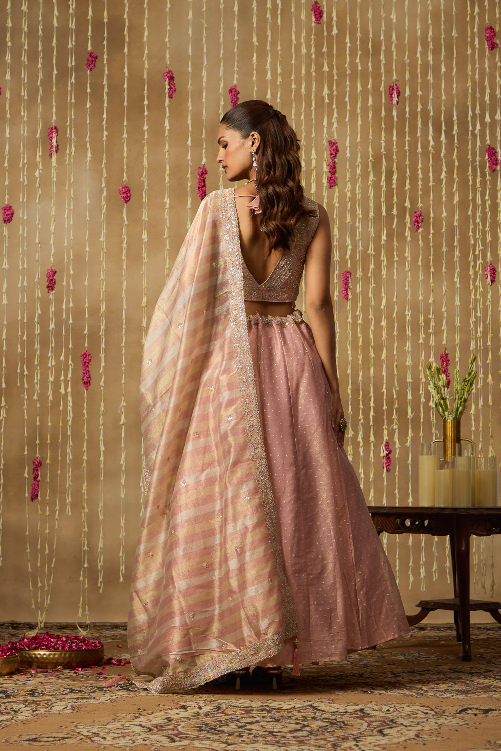 Jhoom Rose Shimmer Lehenga Set