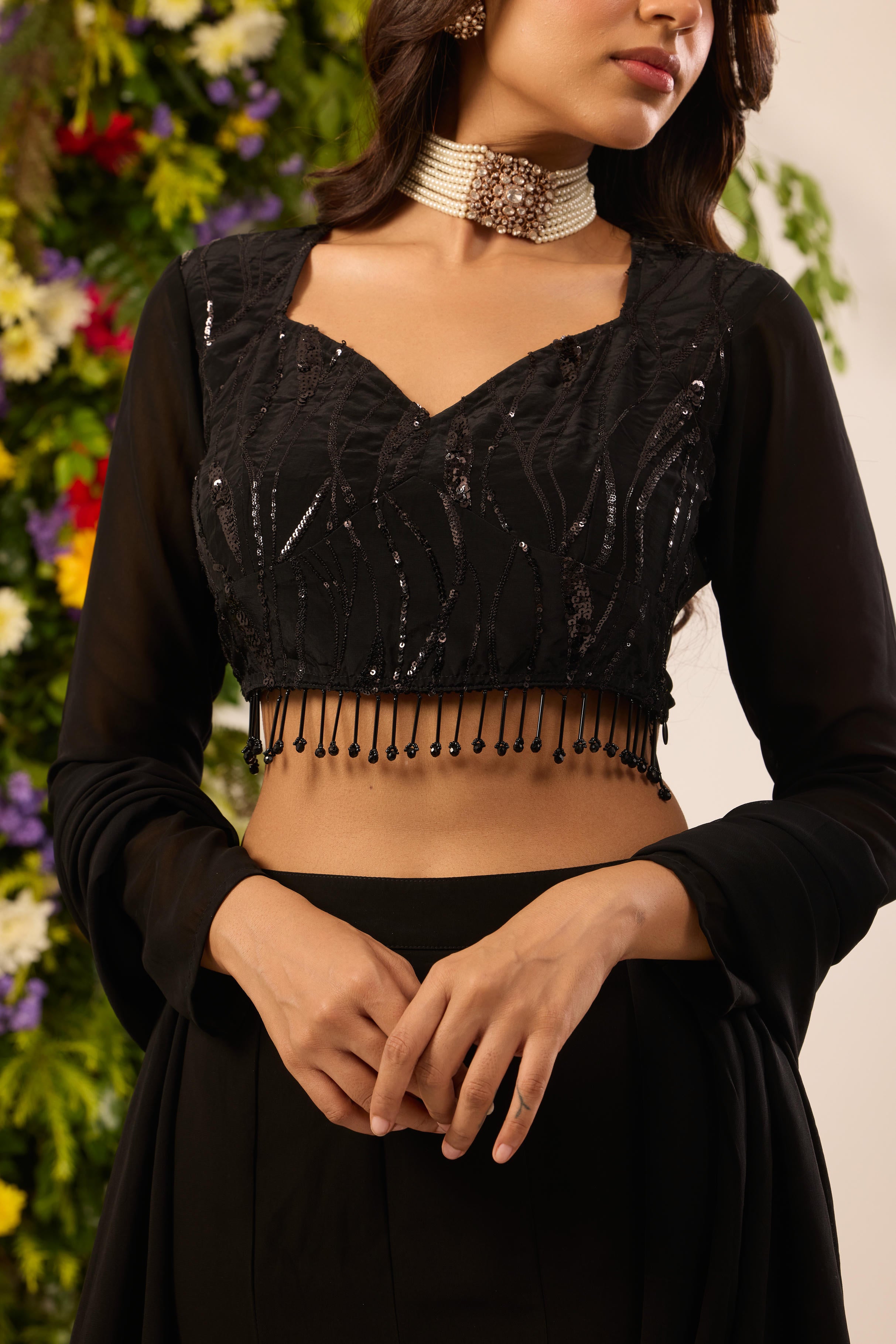 Mastaani Black Aurora Skirt Set