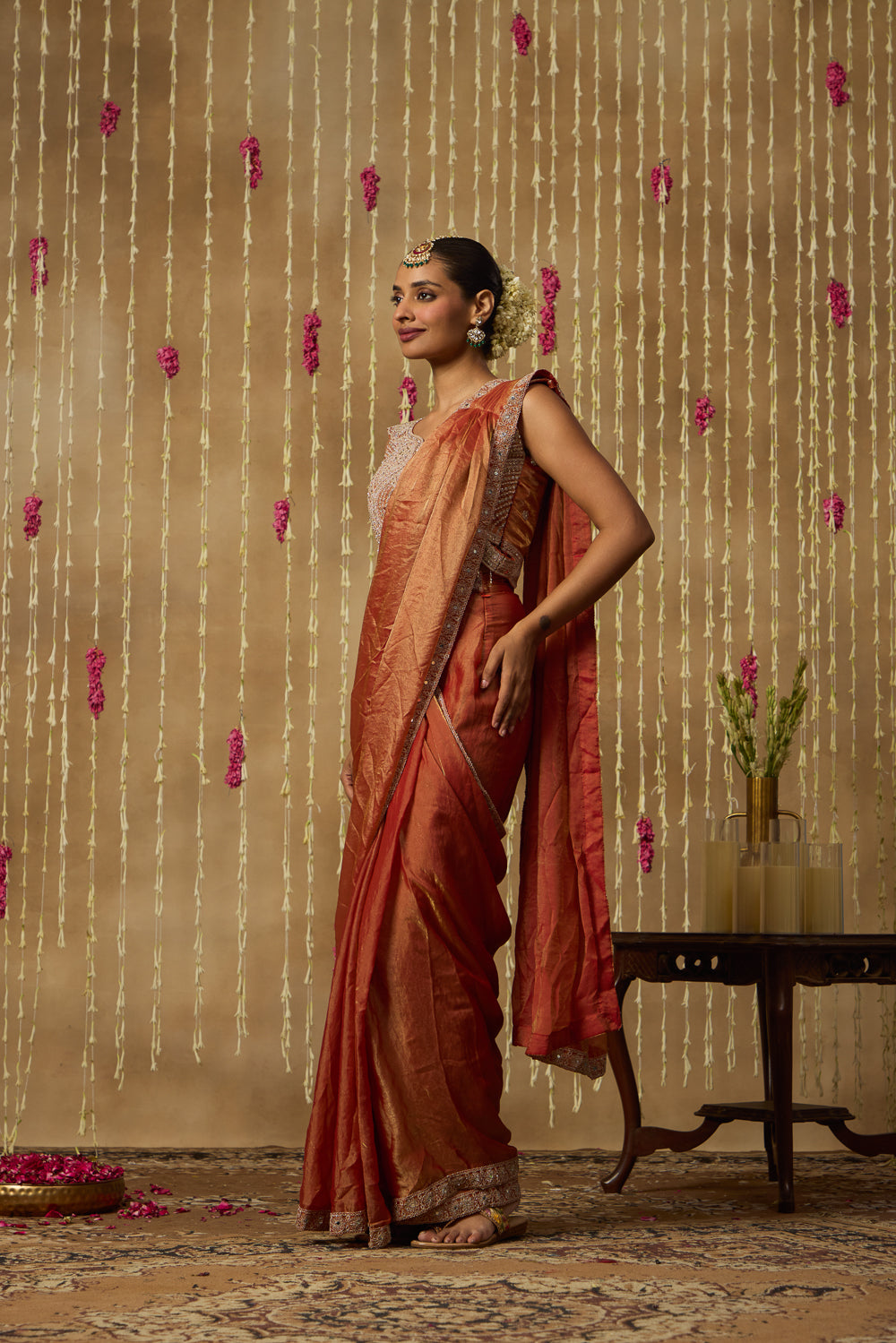 Jhoom Amber Mirror Saree Set