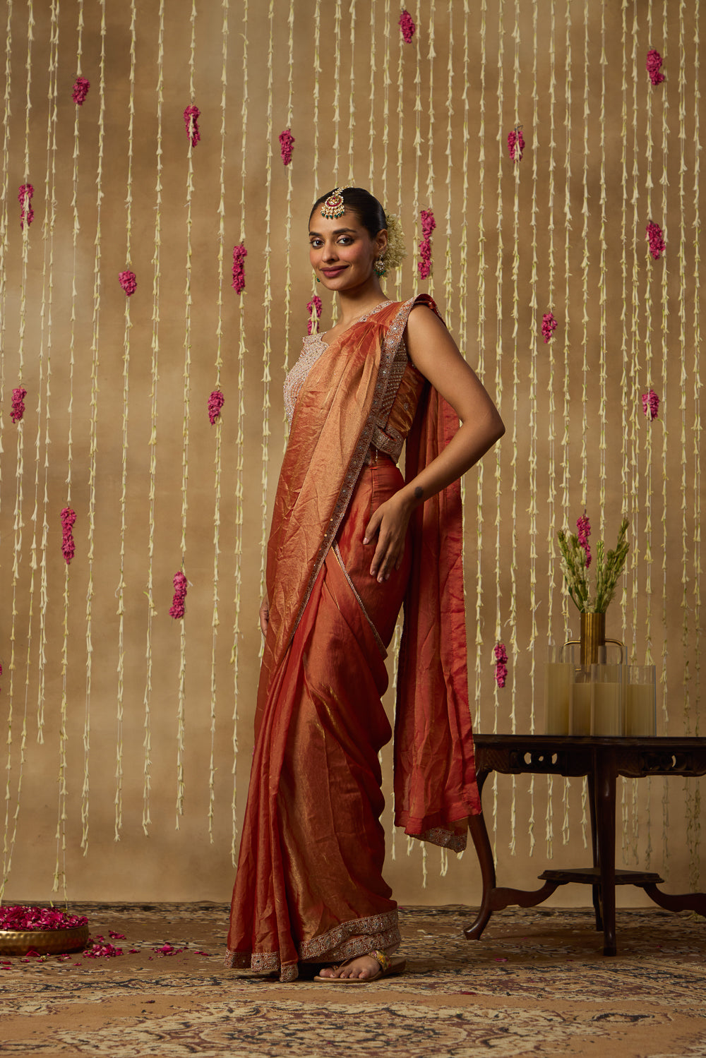 Jhoom Amber Mirror Saree Set