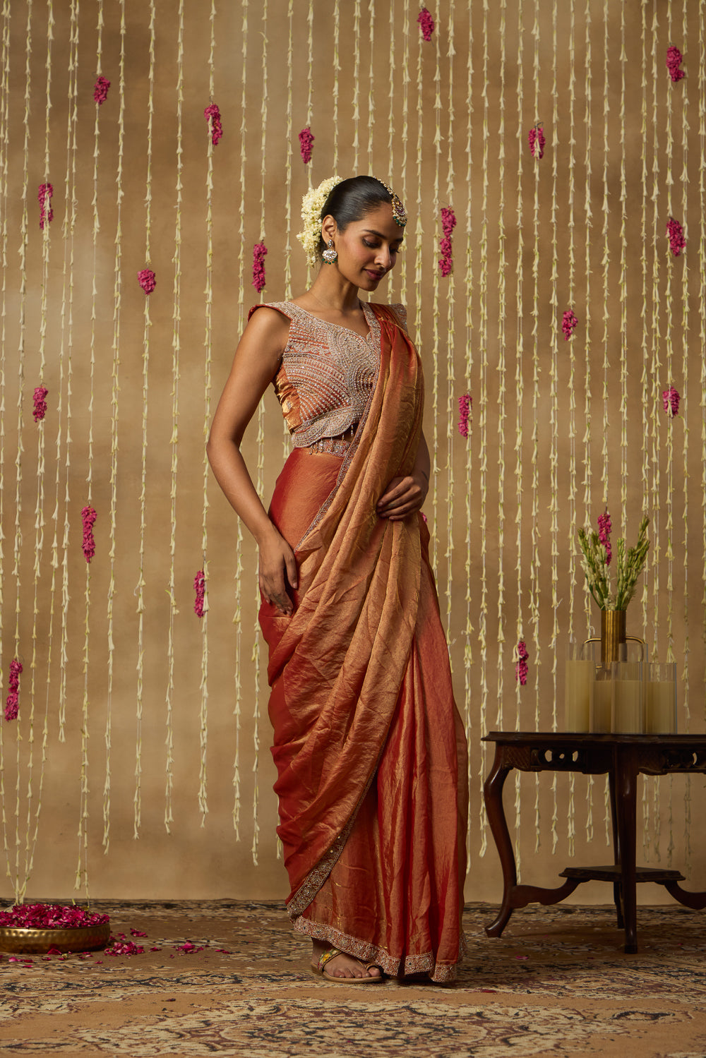 Jhoom Amber Mirror Saree Set