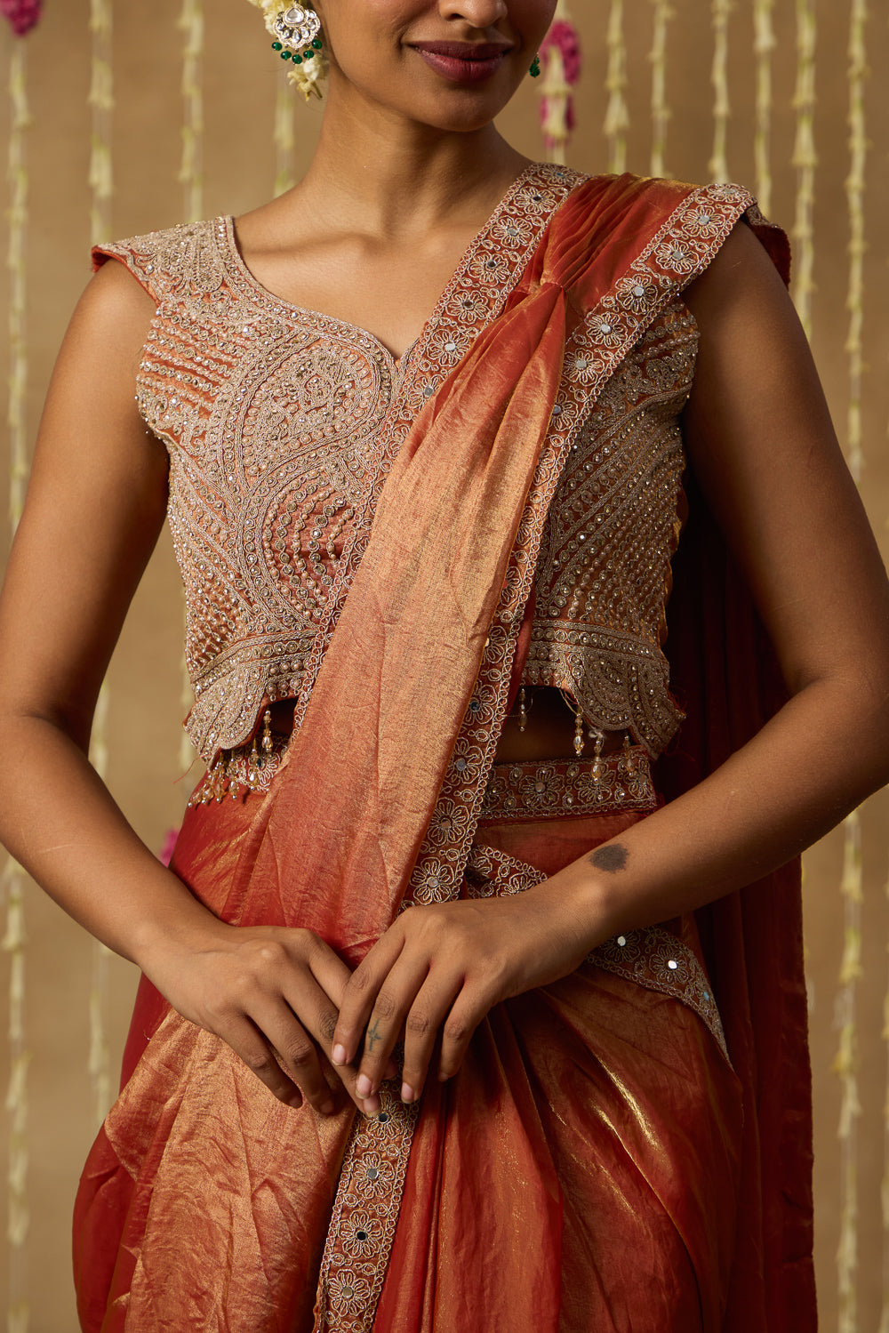 Jhoom Amber Mirror Saree Set
