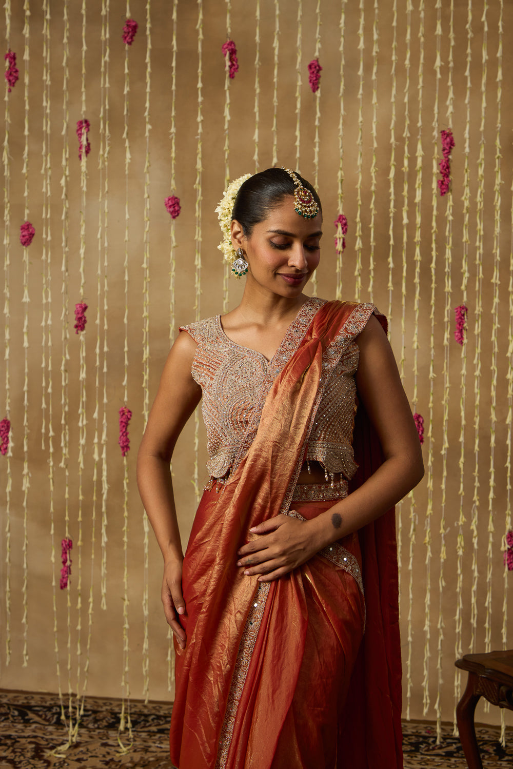 Jhoom Amber Mirror Saree Set