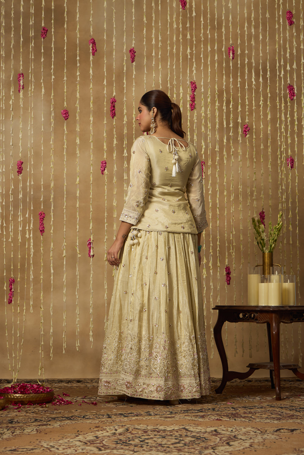 Jhoom Ivory Sequin Lehenga Set
