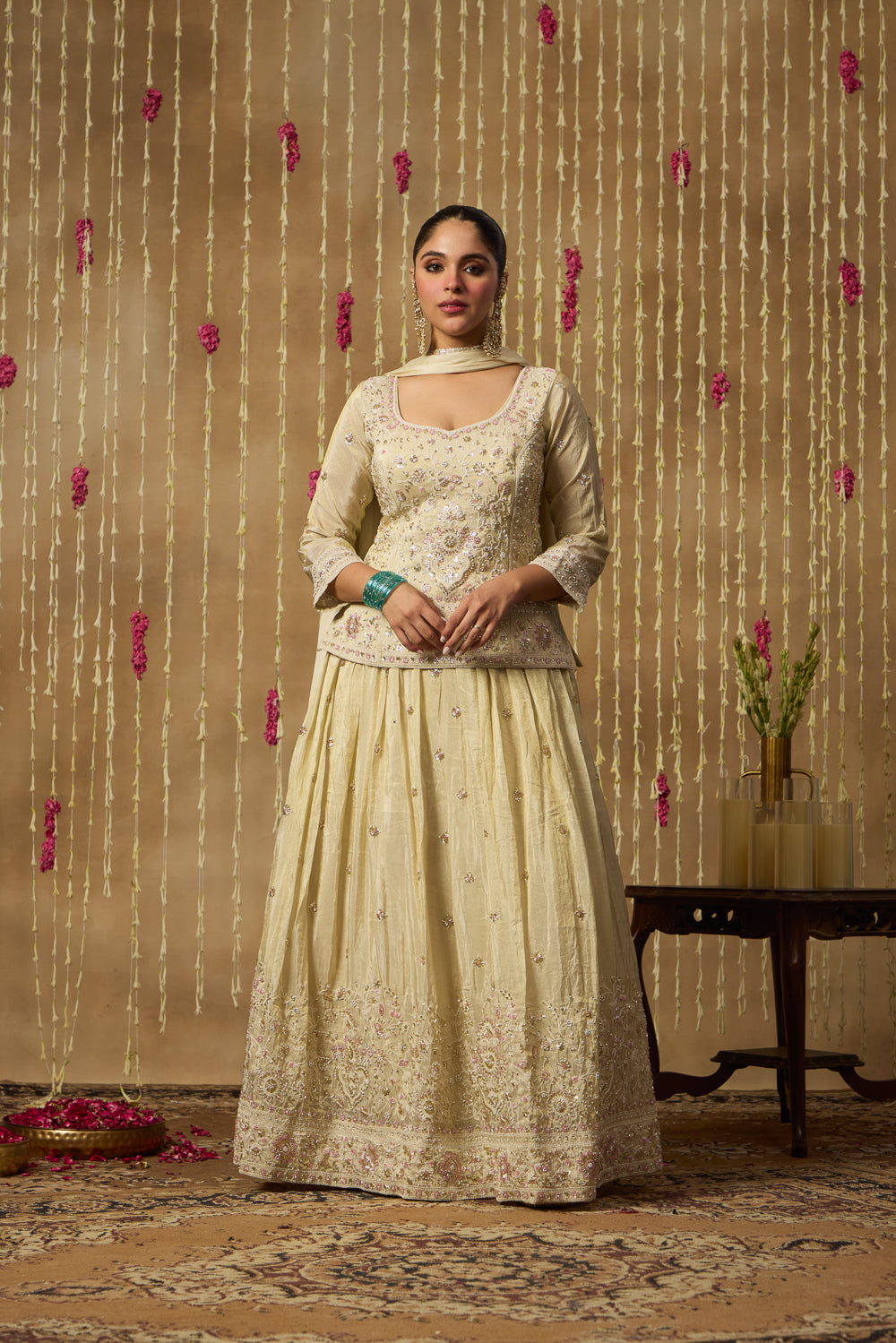 Jhoom Ivory Sequin Lehenga Set