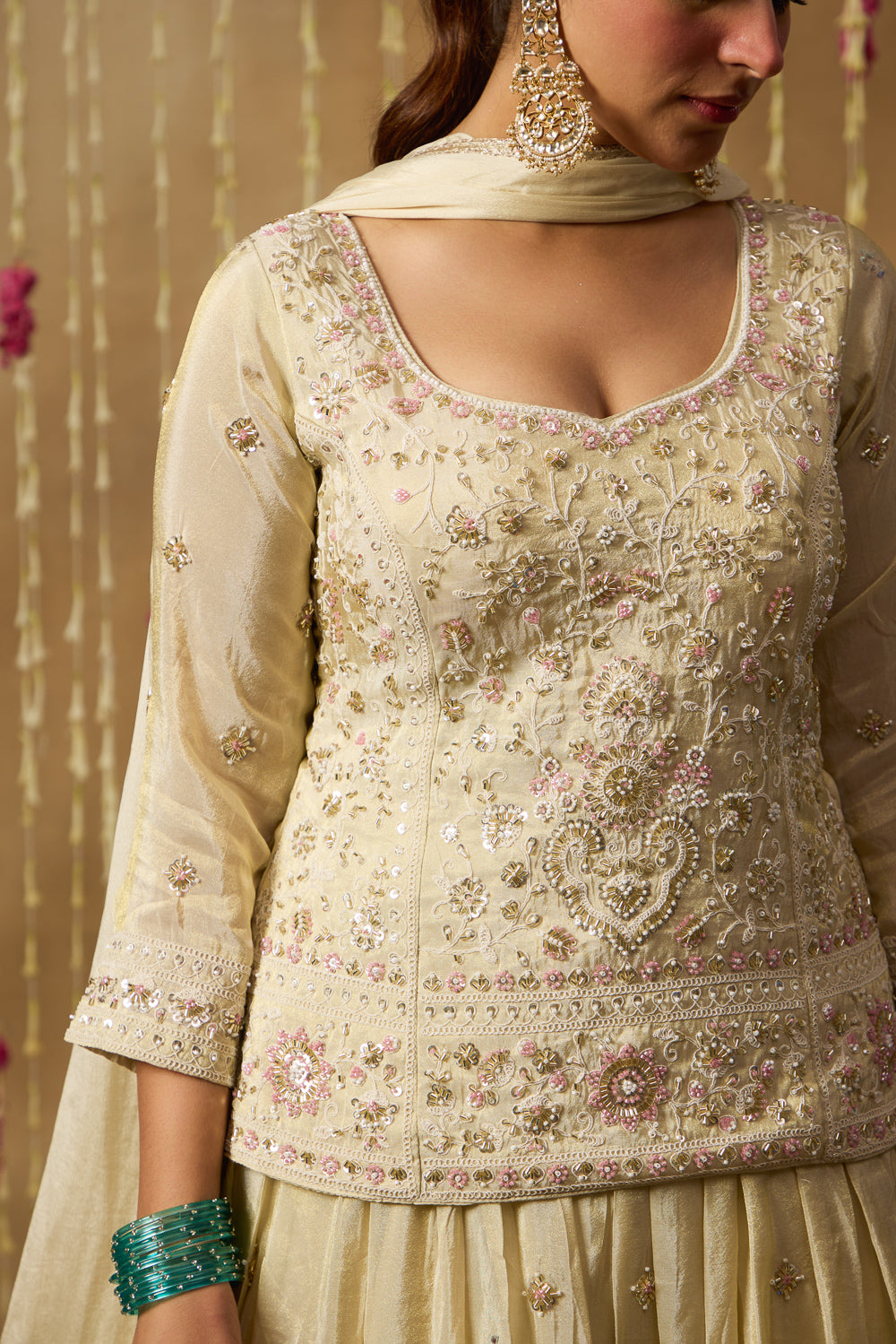 Jhoom Ivory Sequin Lehenga Set