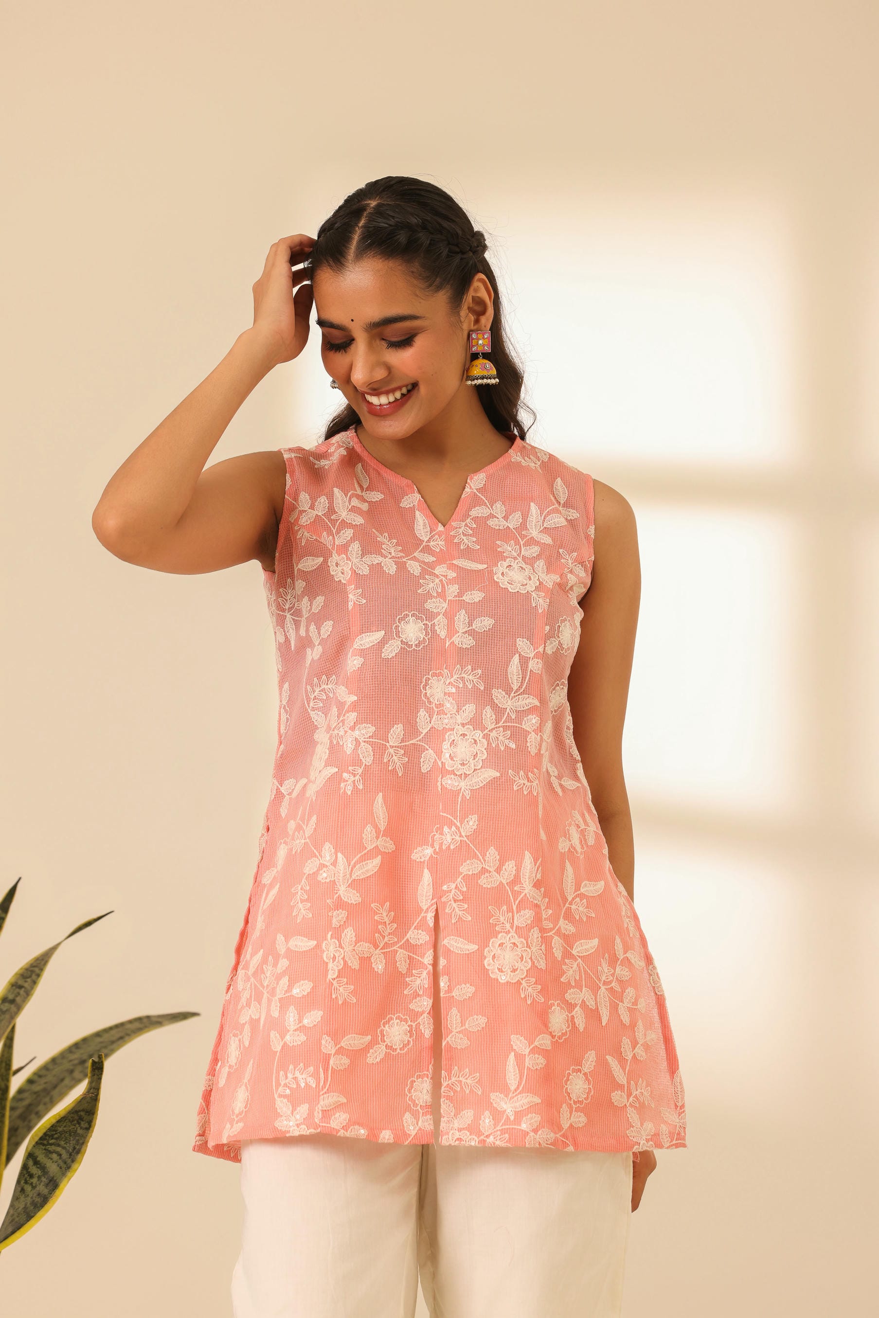 Rangrez Soft Pink Embroidered Kurta