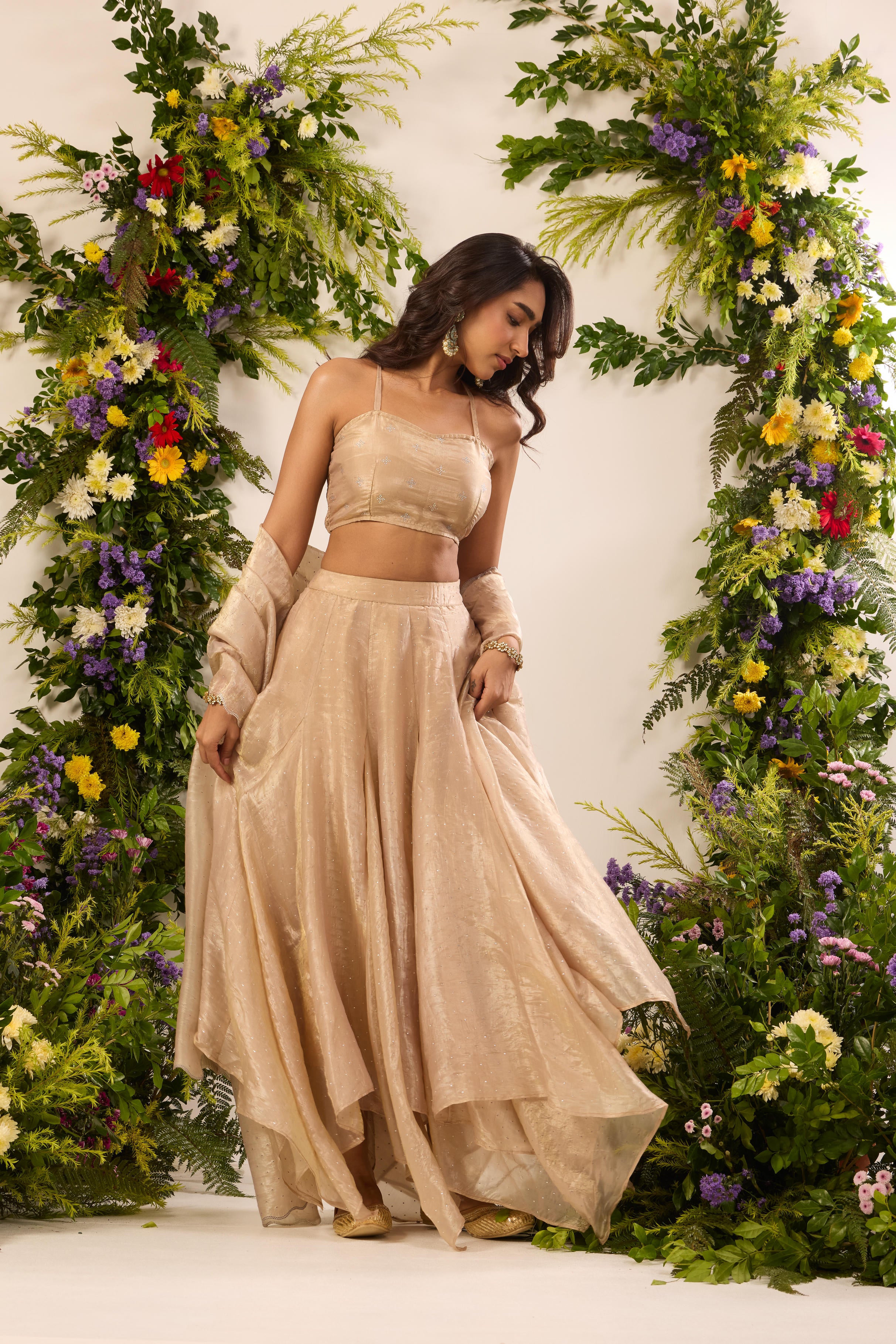 Mastaani Champagne Mist Lehenga Set