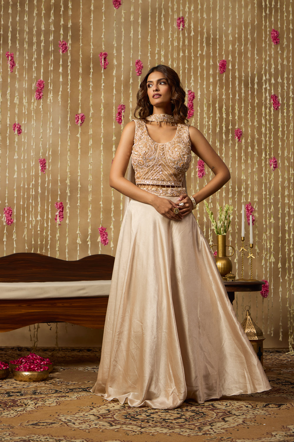 Jhoom Moonlit Ivory Lehenga Set