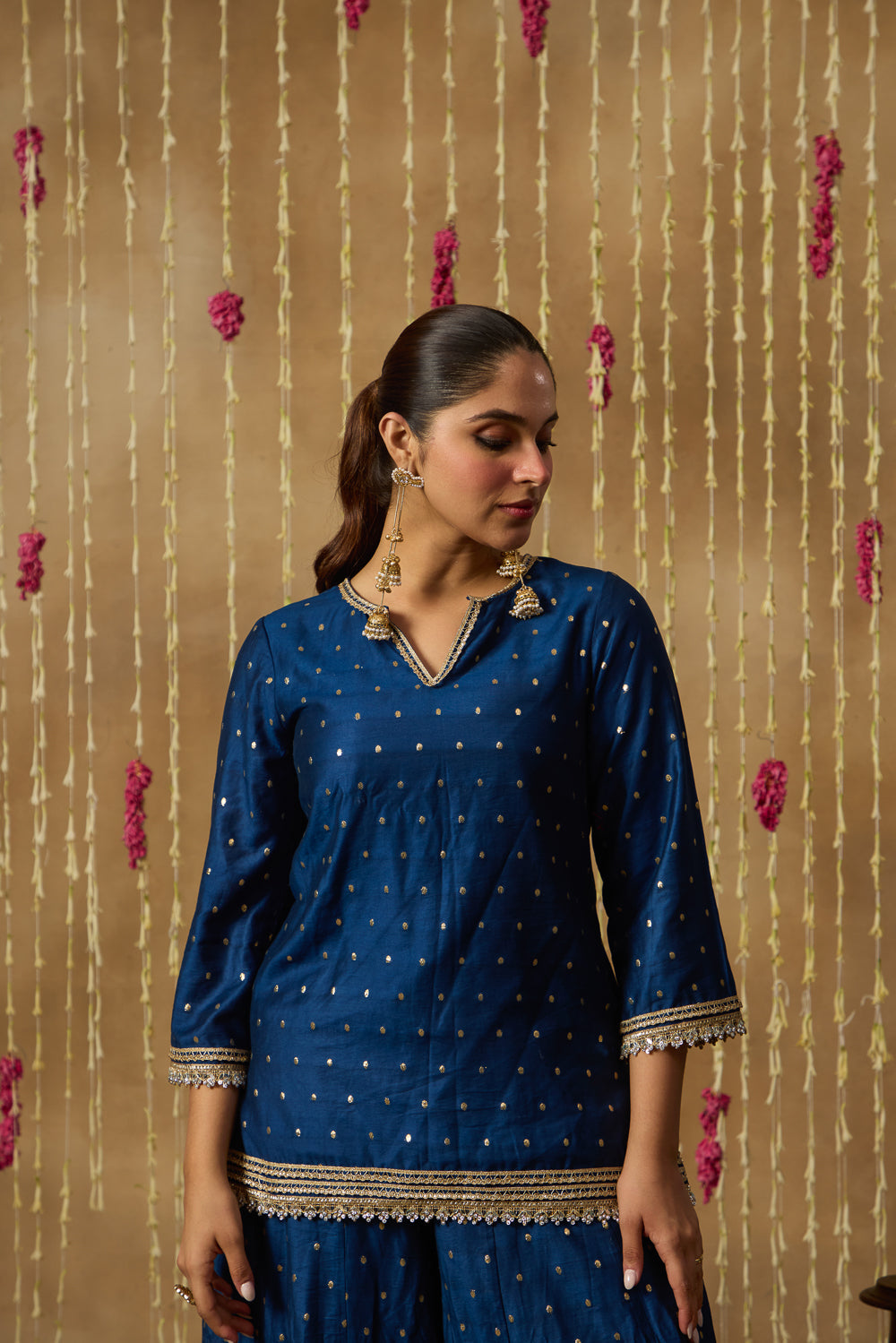 Jhoom Navy Gold Sharara Set