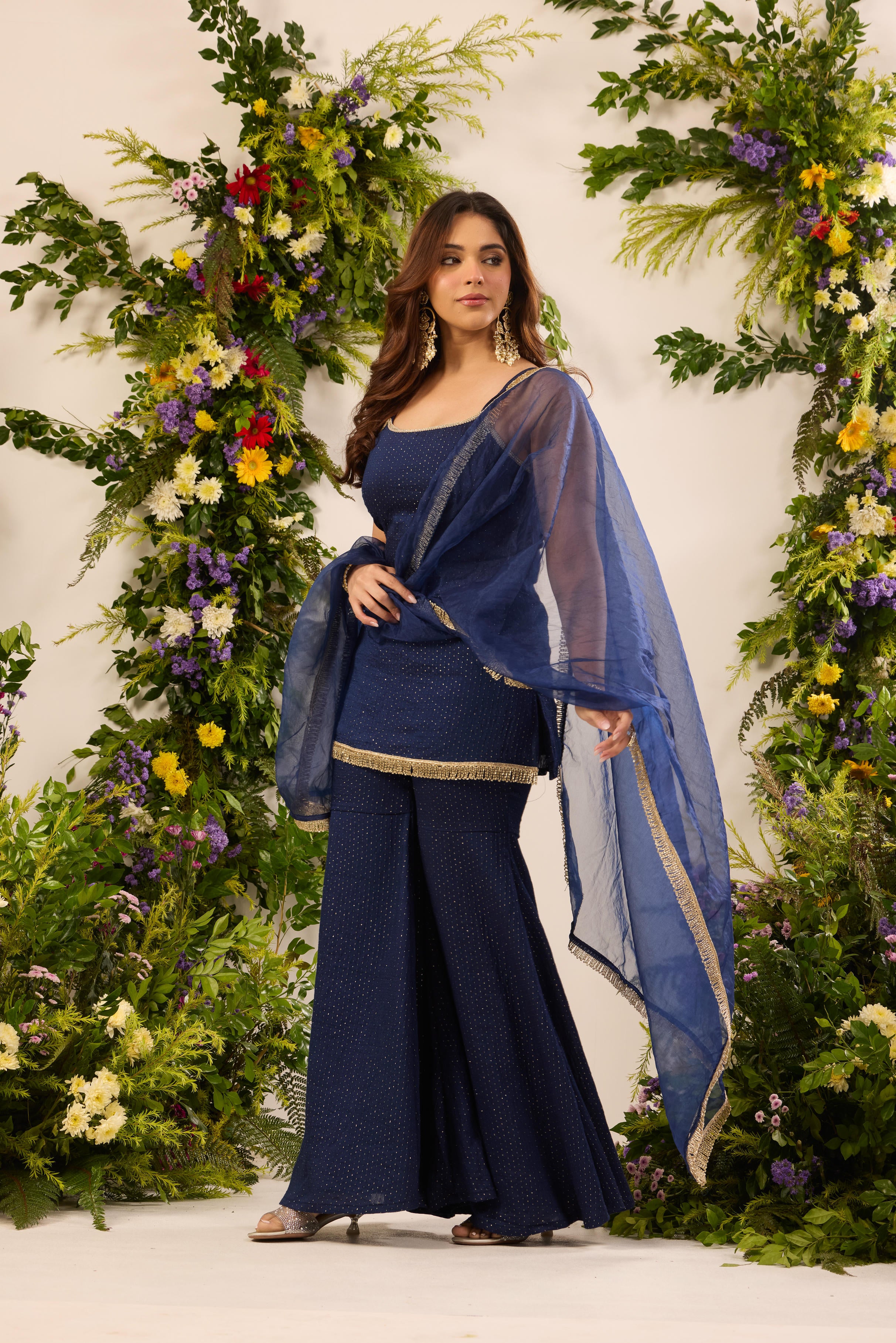 Mastaani Starlit Navy Sharara Set