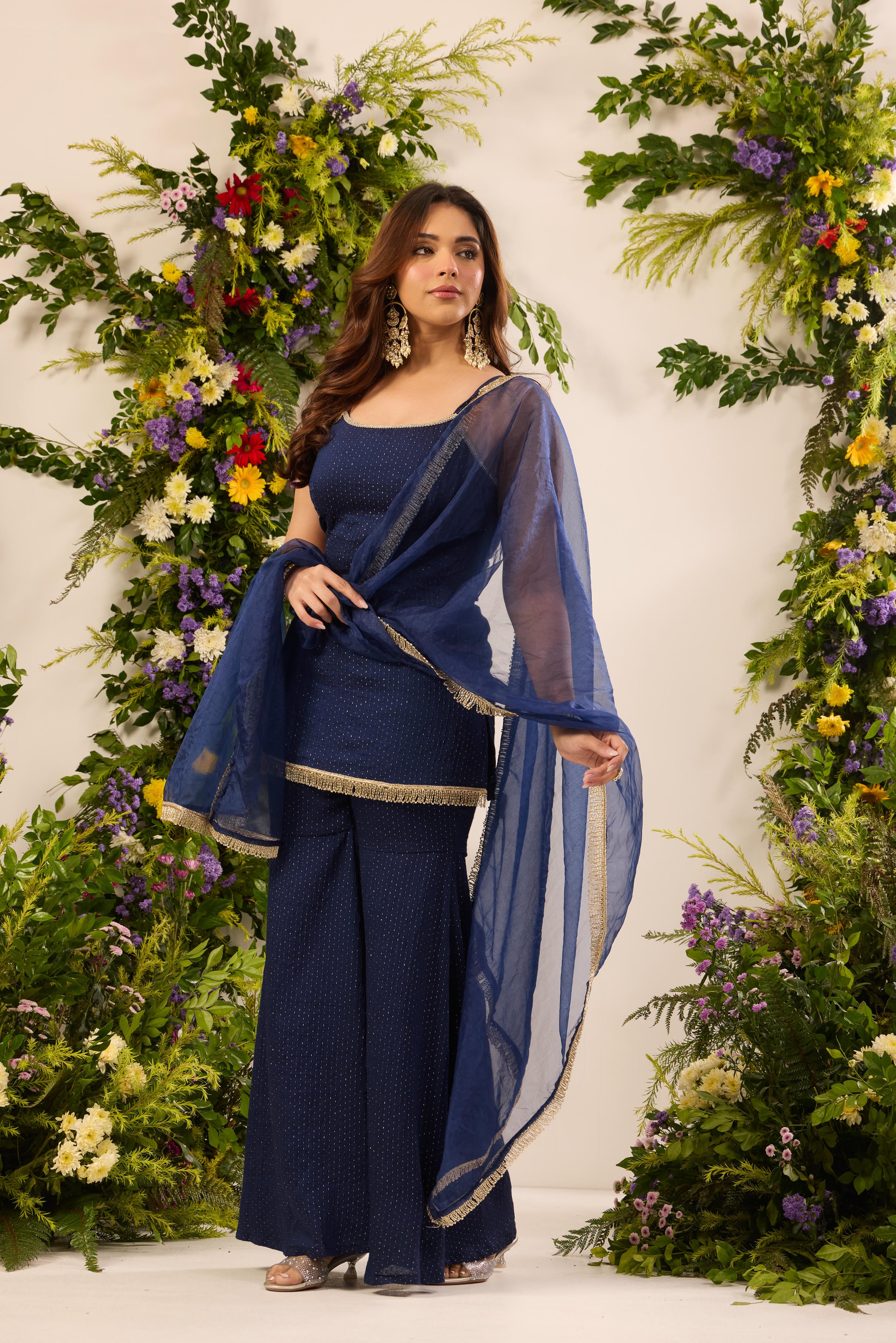 Mastaani Starlit Navy Sharara Set