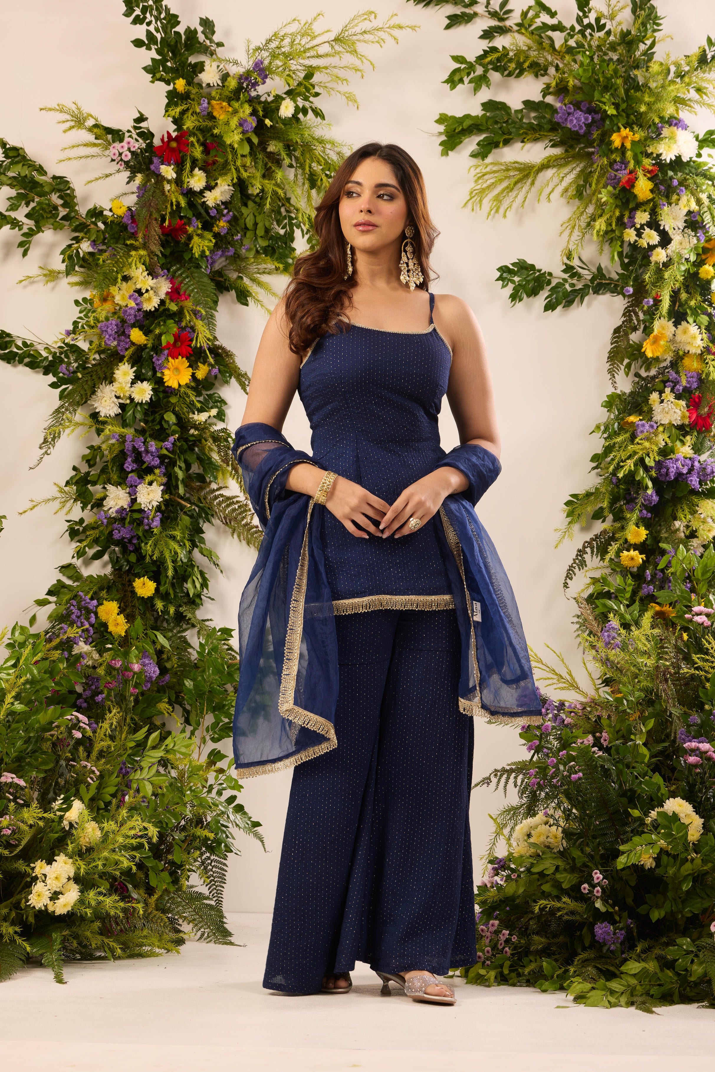 Mastaani Starlit Navy Sharara Set