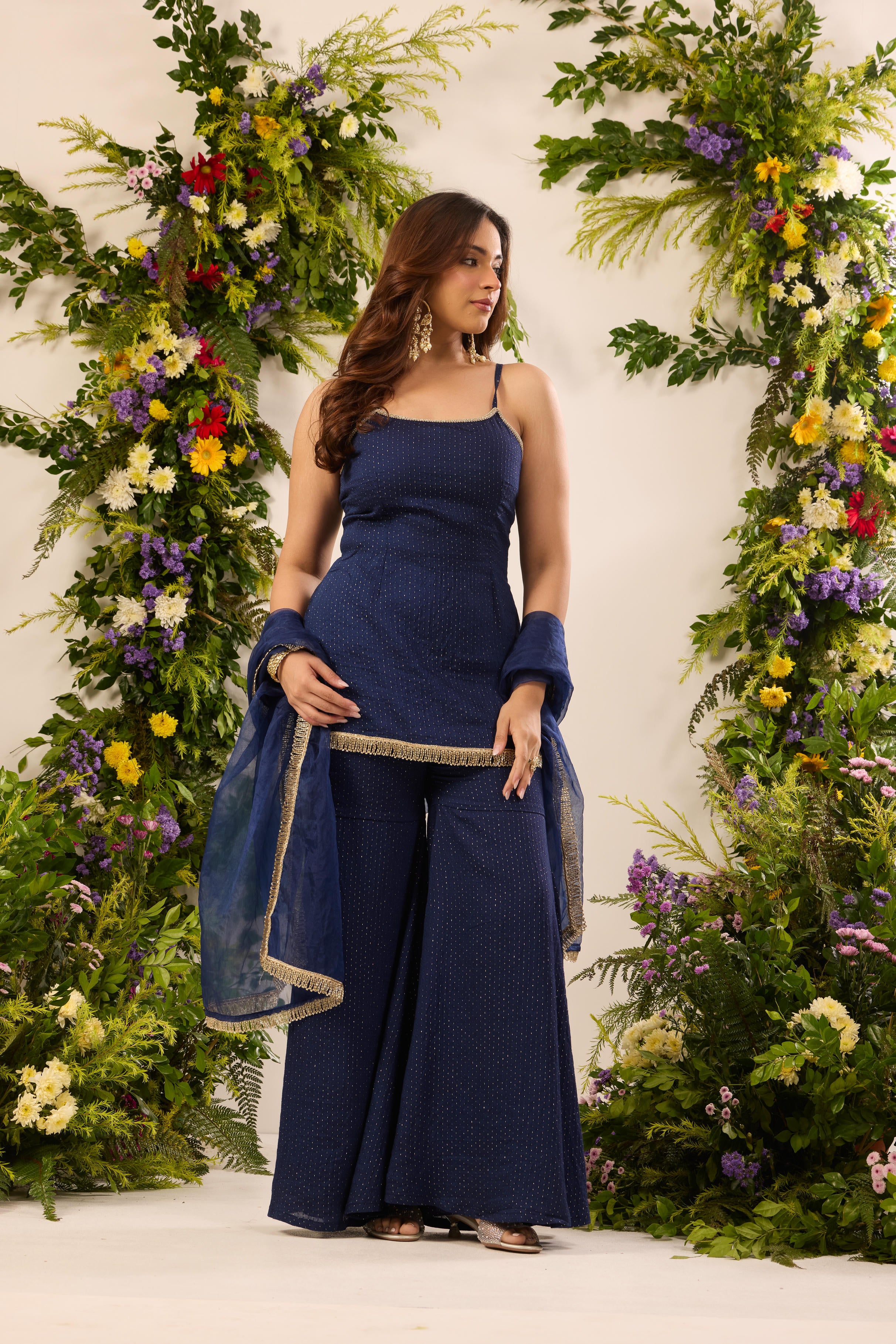 Mastaani Starlit Navy Sharara Set